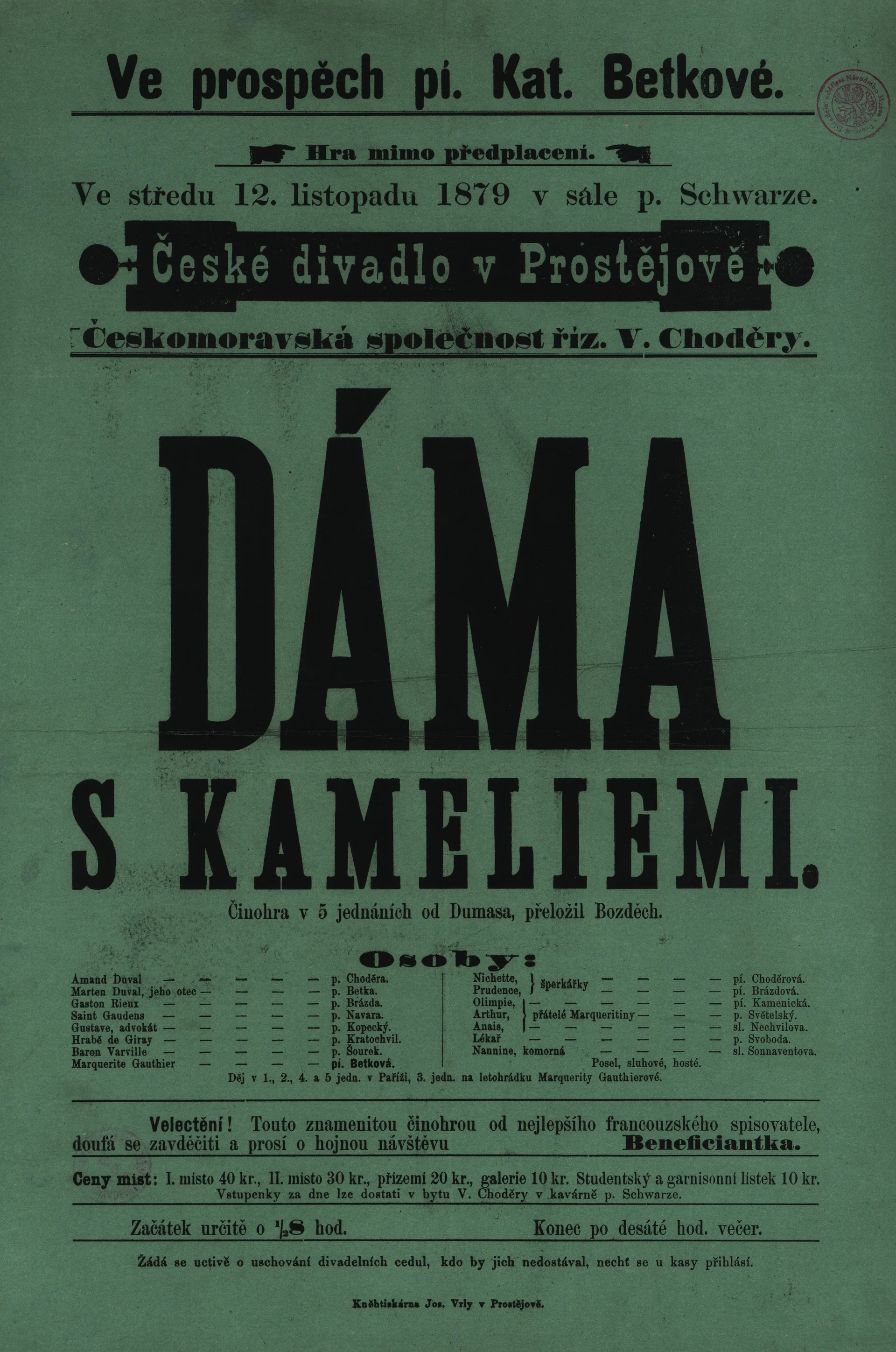 Náhledový obrázek předmětu Dáma s kameliemi