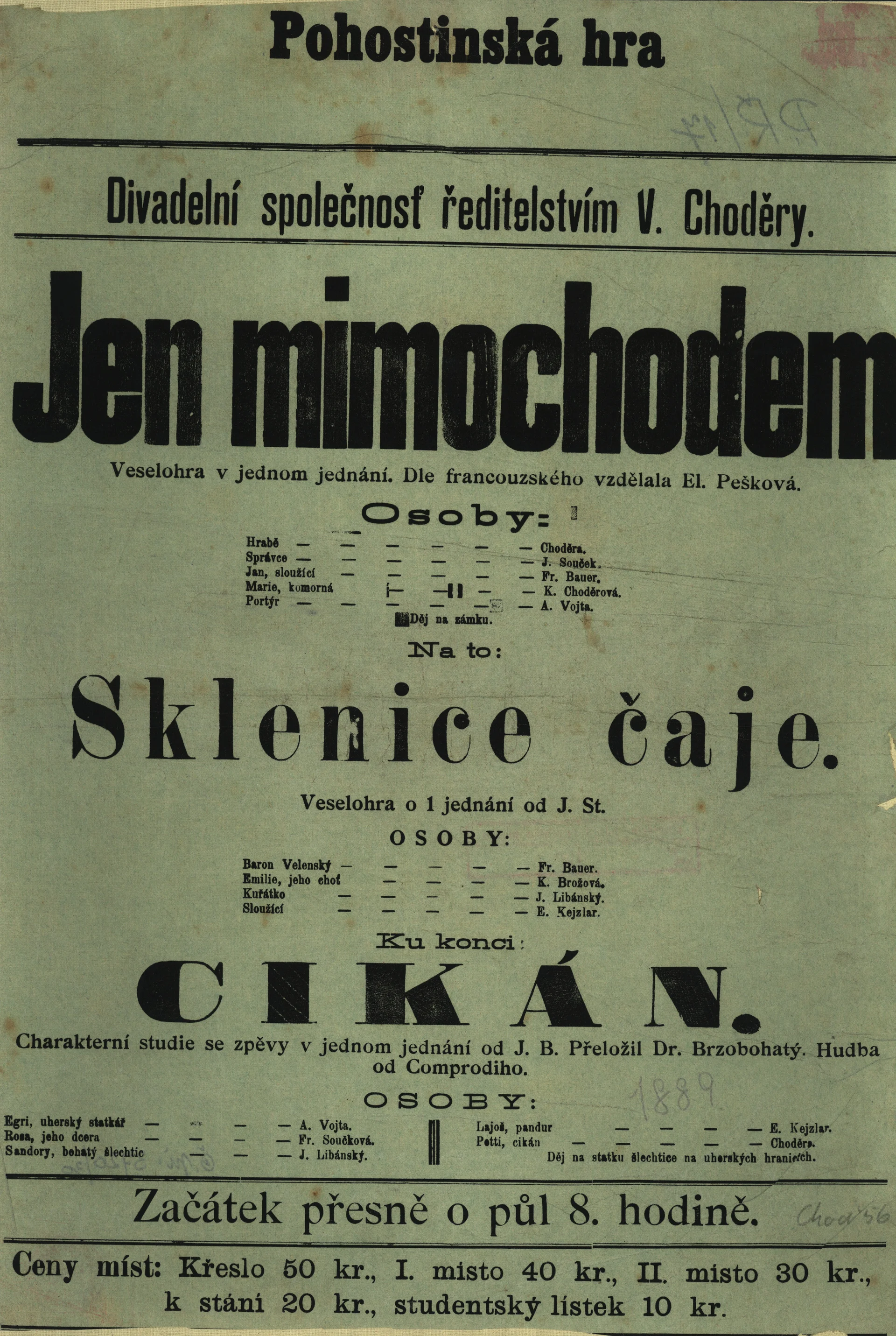 Náhledový obrázek předmětu Jen mimochodem, Sklenice čaje, Cikán