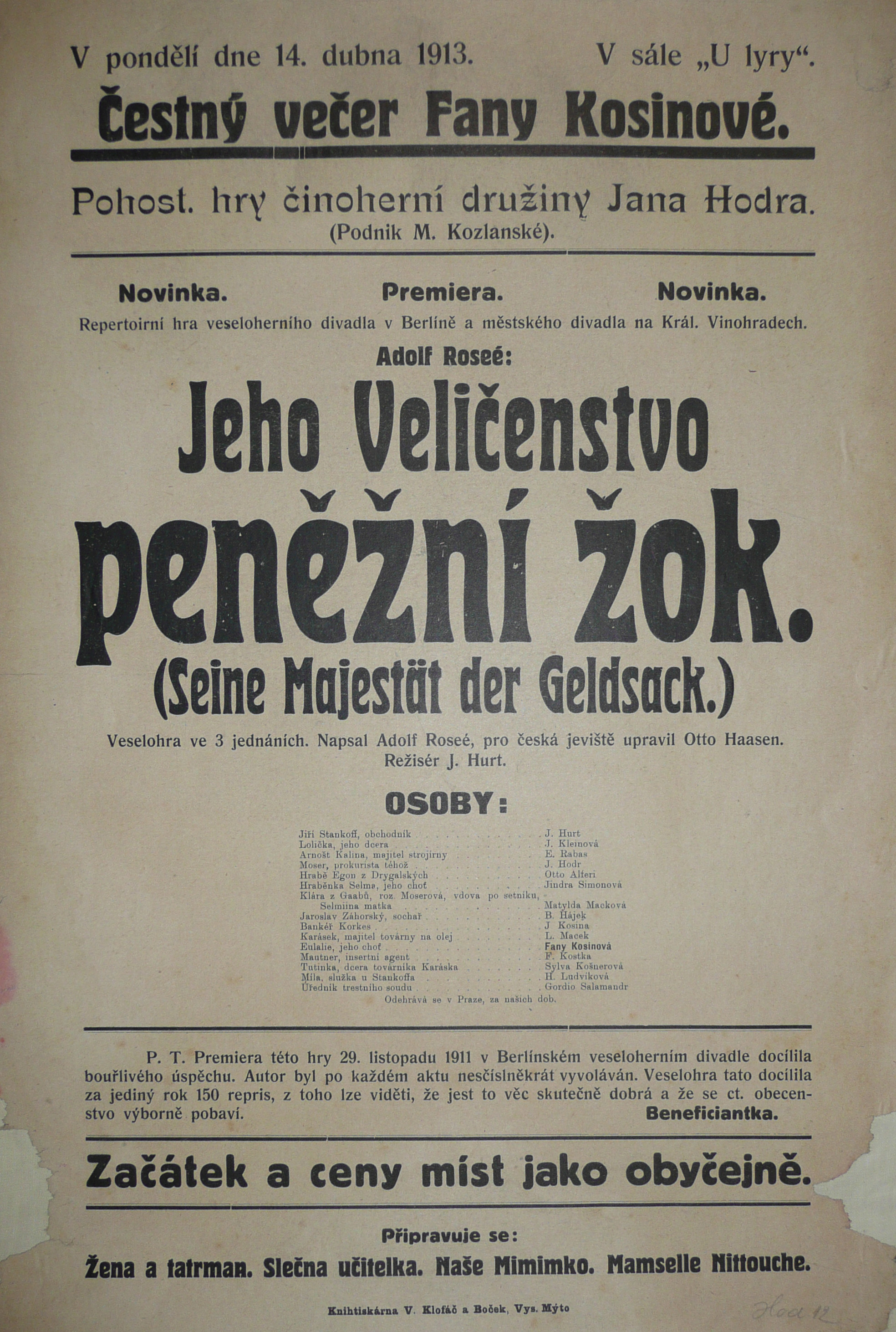 Náhledový obrázek Jeho Veličenstvo peněžní žok - 1
