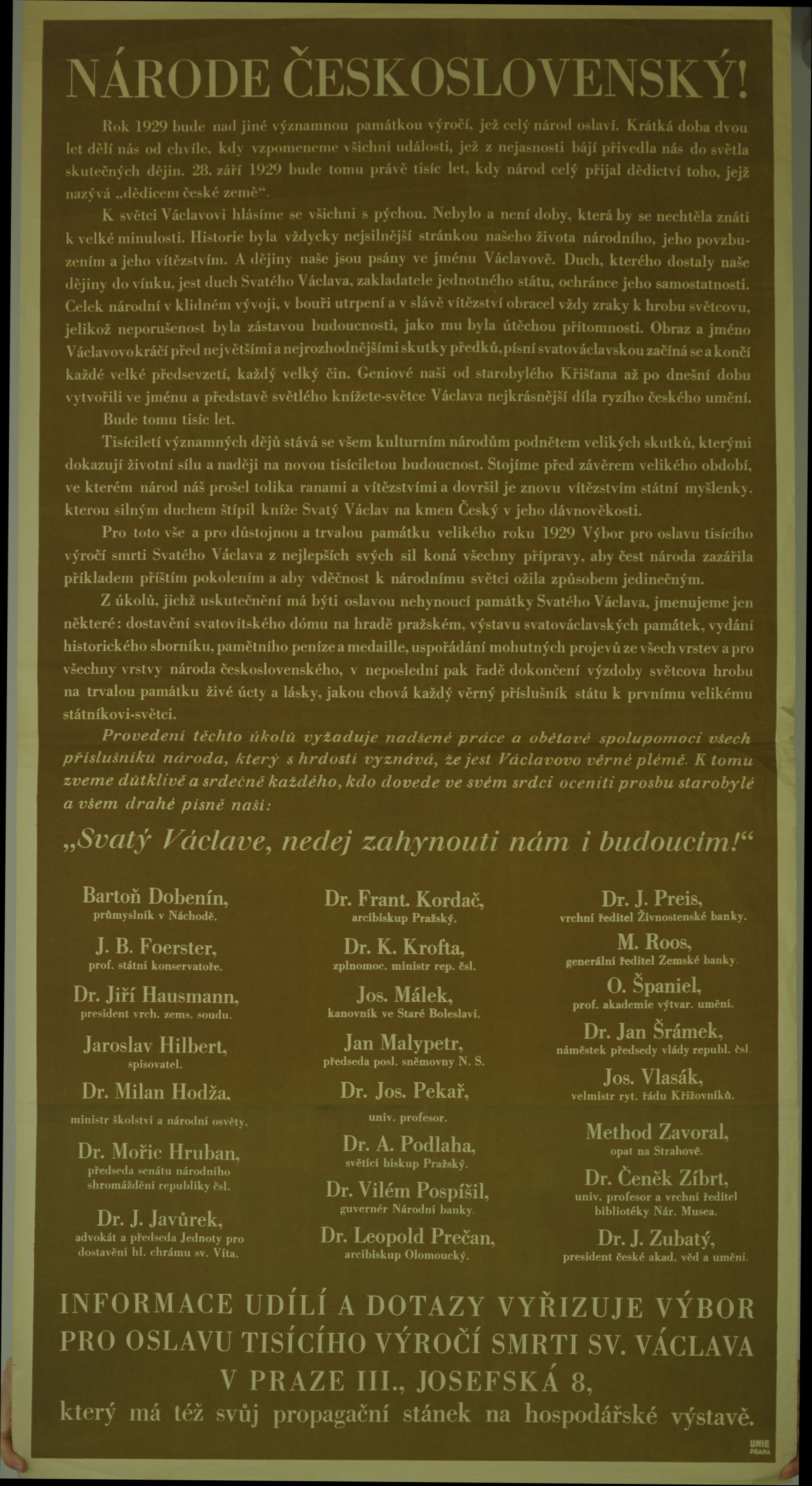 Náhledový obrázek Svatováclavské jubilejní oslavy - Praha 1929 - 1