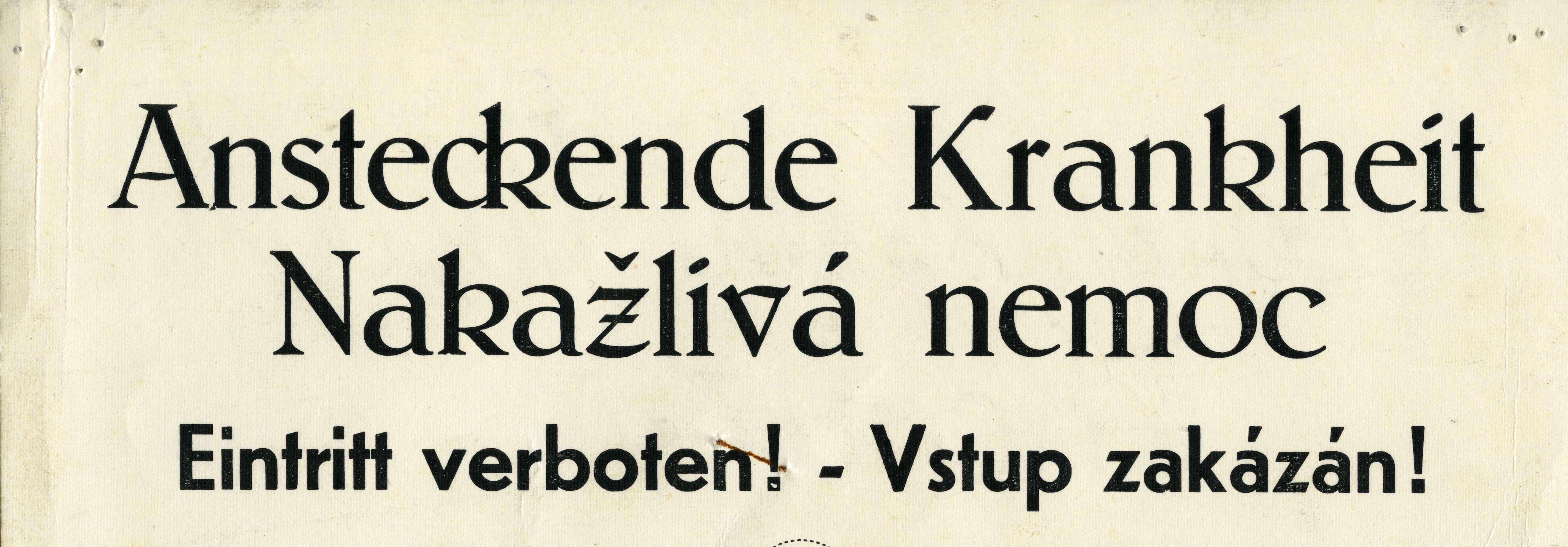 Náhledový obrázek Upozornění - Nakažlivá nemoc - 1