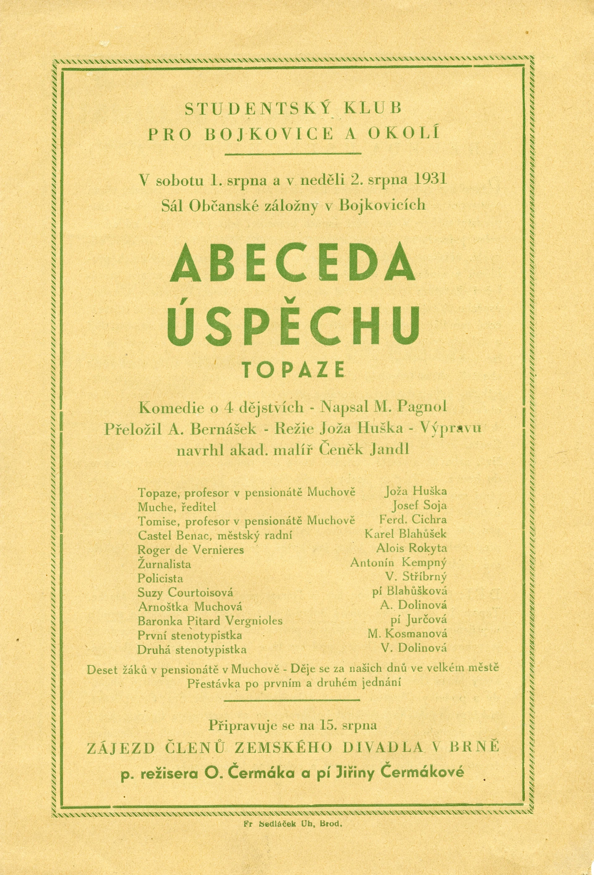Náhledový obrázek předmětu Program div. představení - Abeceda úspěchu Topaze