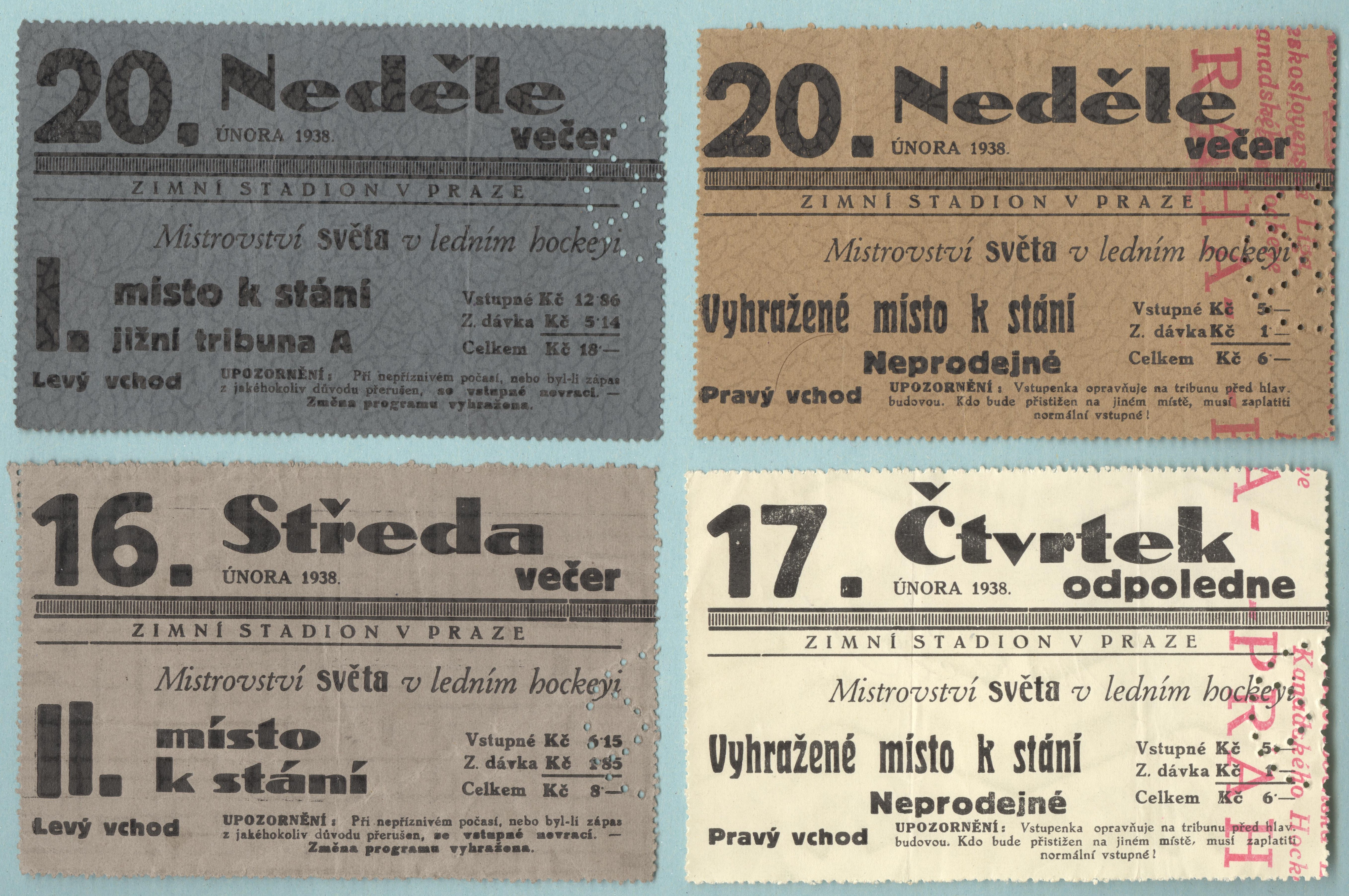 Náhledový obrázek Mistrovství světa v ledním hockeyi. Praha 1938 - 1