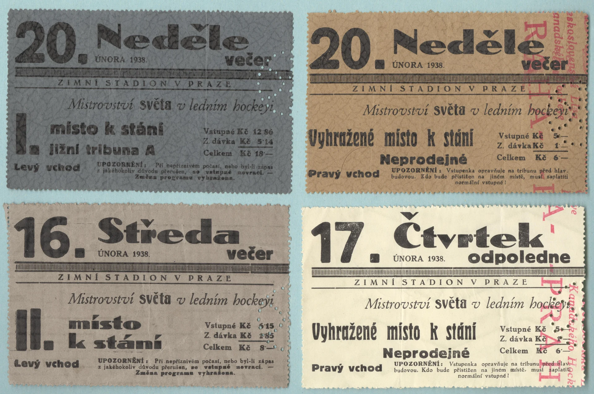 Náhledový obrázek předmětu Mistrovství světa v ledním hockeyi. Praha 1938