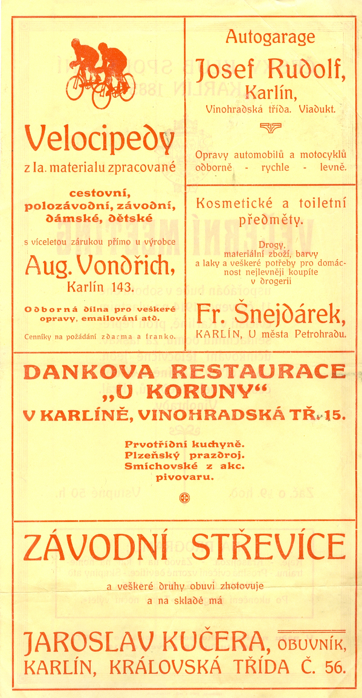 Náhledový obrázek Večerní meeting Českého klubu sportovního Karlín 1885 - 2