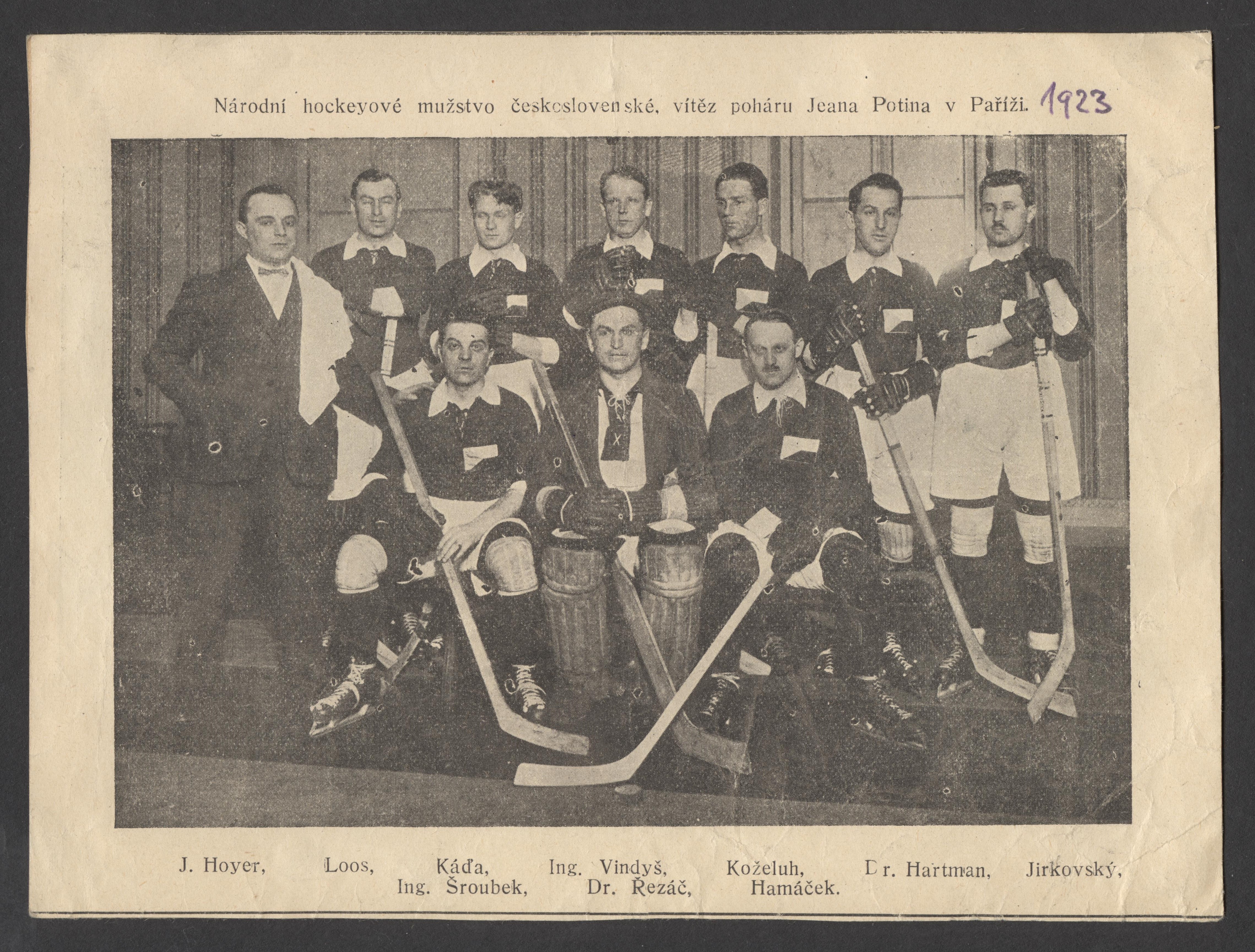 Náhledový obrázek Národní hockeyové mužstvo československé, vítěz poháru Jeana Potina v Paříži - 1