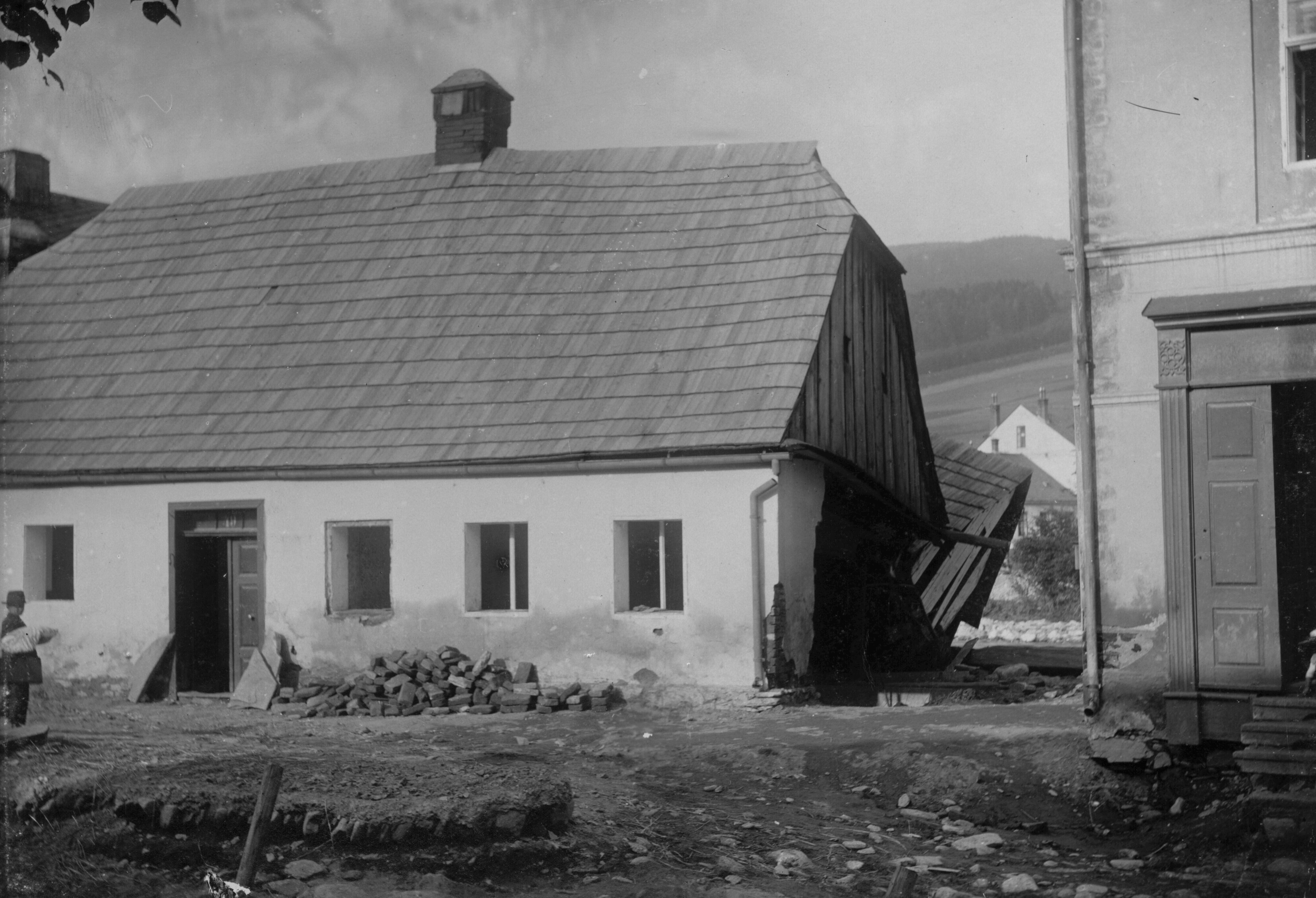 Náhledový obrázek Povodeň r. 1903: Městská část Svoboda v Jeseníku (čb. fotografie) - 1