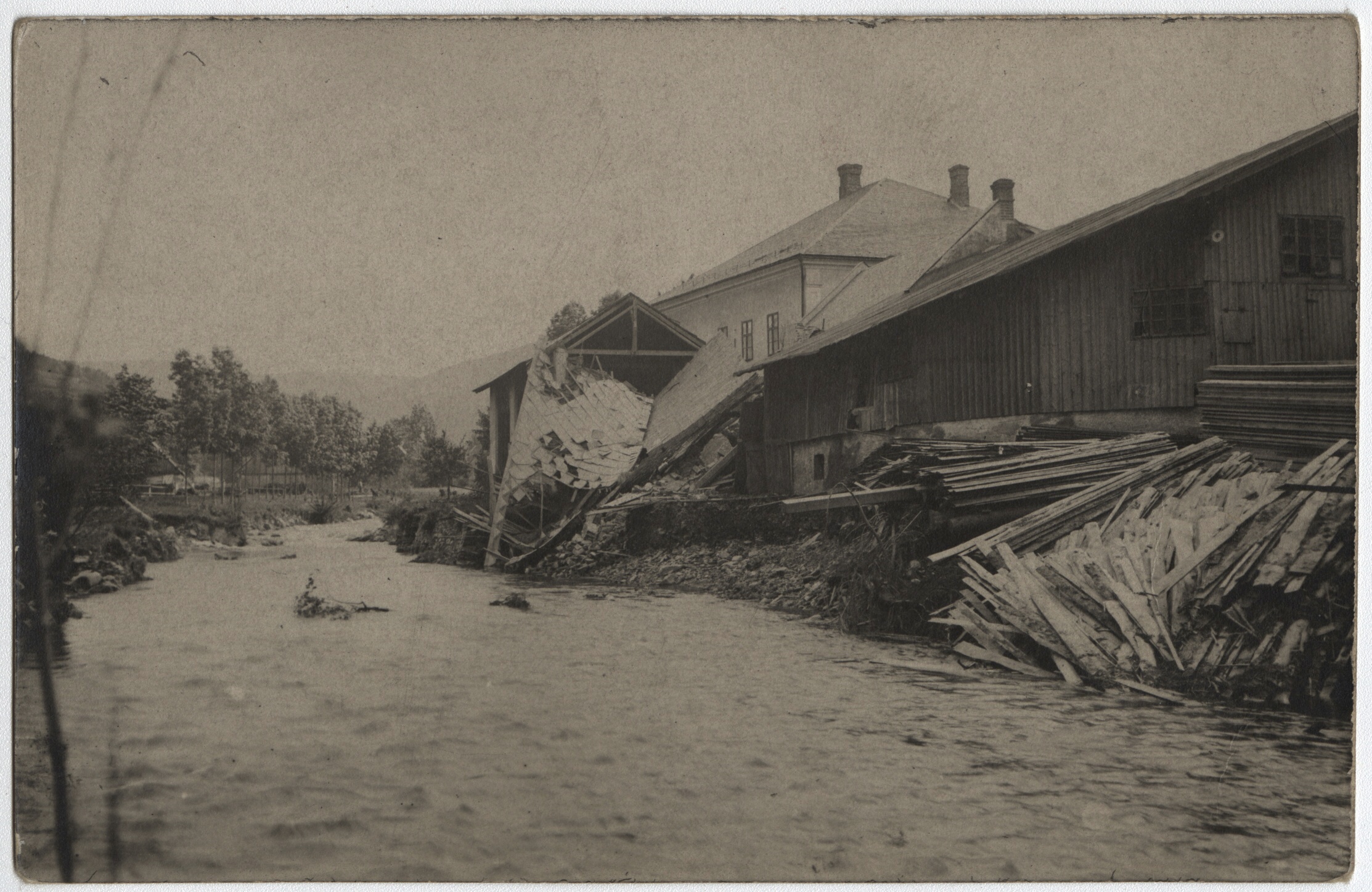Náhledový obrázek Povodeň r. 1921: Domašov (čb. fotografie) - 1
