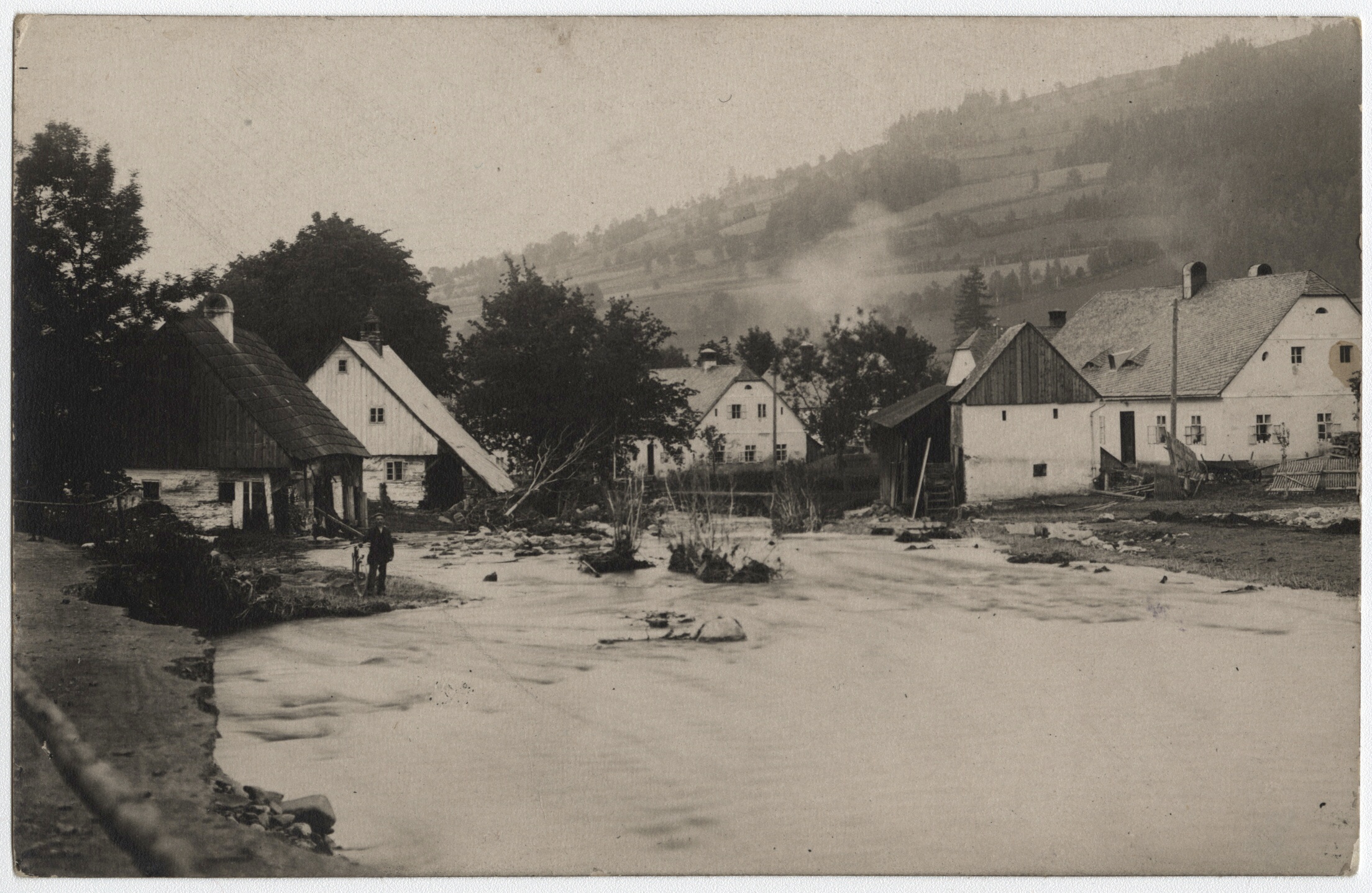 Náhledový obrázek Povodeň r. 1921: Domašov (čb. fotografie) - 1