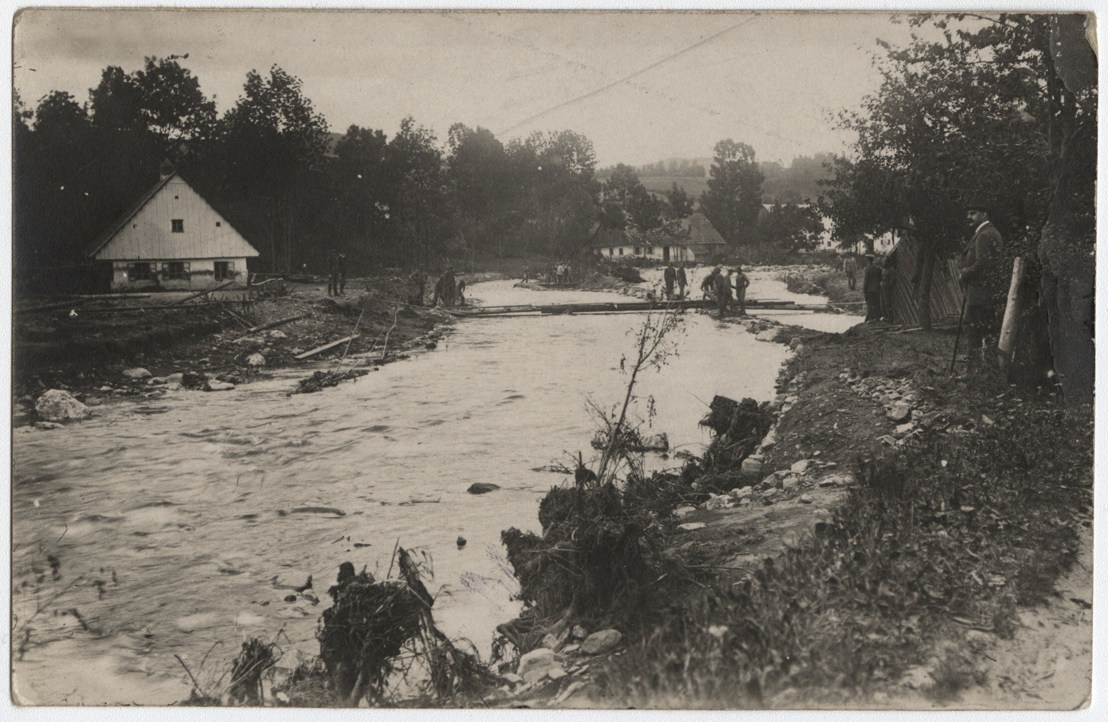 Náhledový obrázek Povodeň r. 1921: Domašov (čb. fotografie) - 1