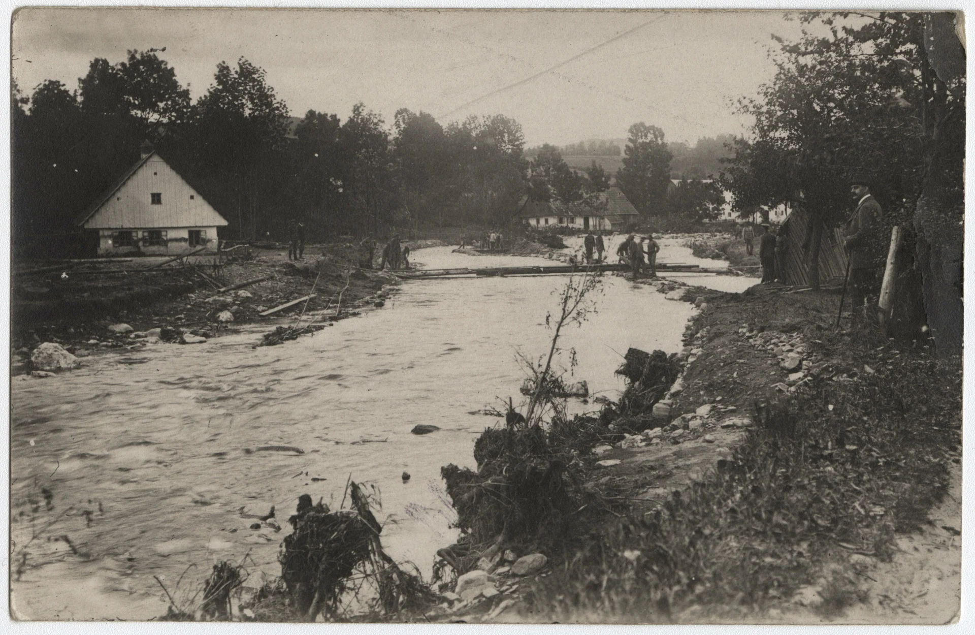 Náhledový obrázek předmětu Povodeň r. 1921: Domašov (čb. fotografie)