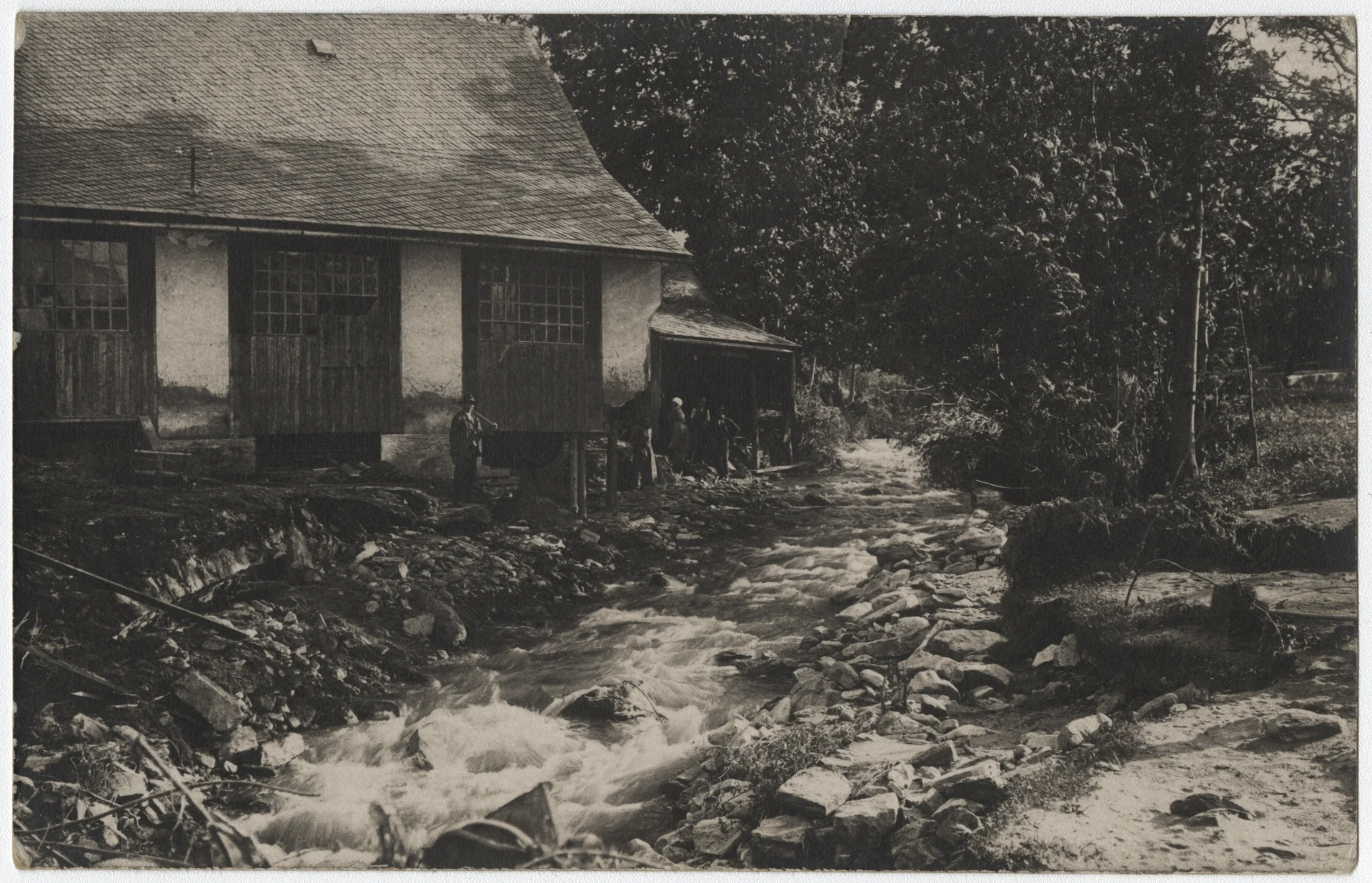 Náhledový obrázek předmětu Povodeň r. 1921: Domašov (čb. fotografie)
