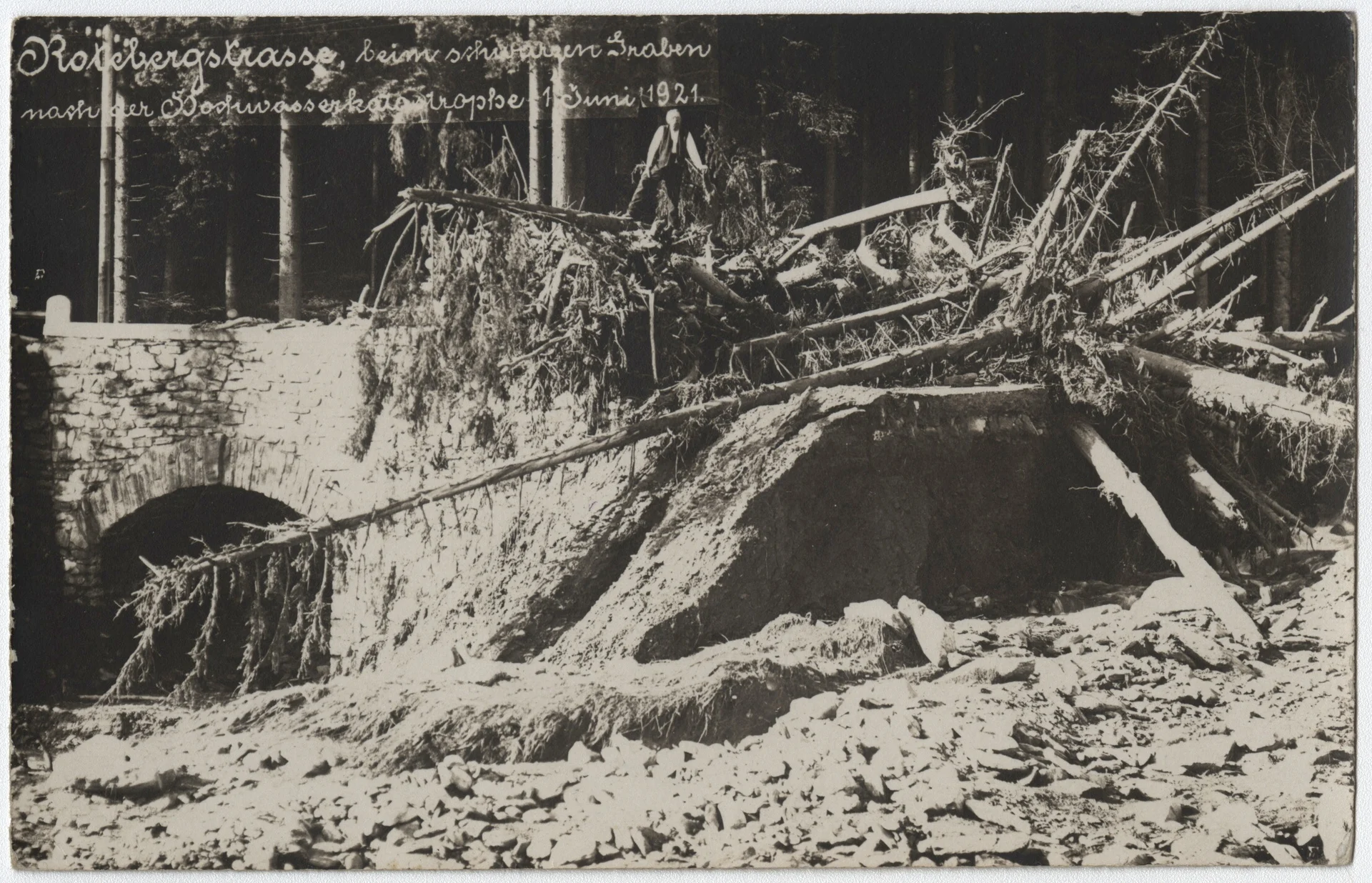 Náhledový obrázek předmětu Povodeň r. 1921: Domašov (čb. fotografie)