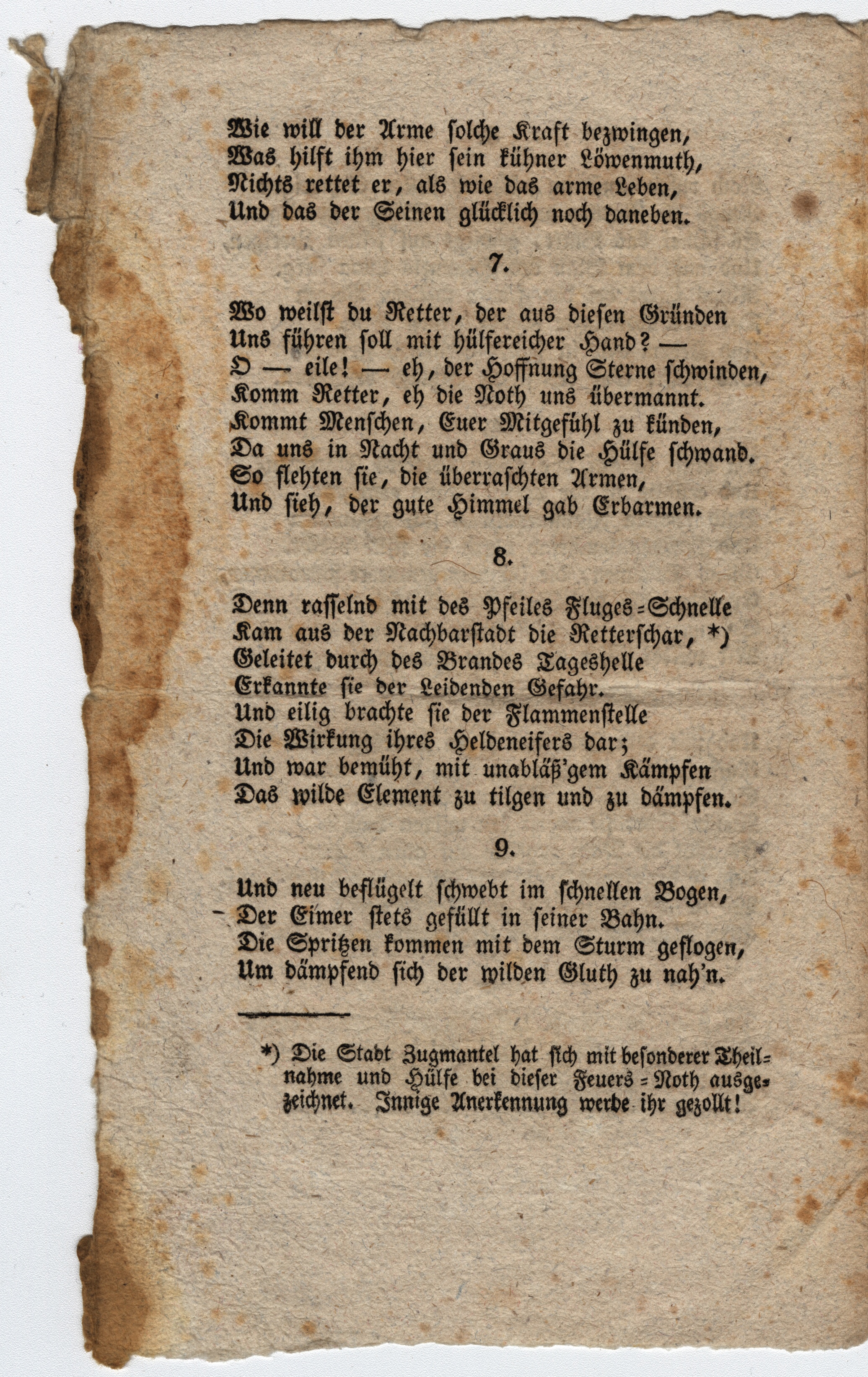 Náhledový obrázek Drobný tisk o požáru Glucholaz, 1834 - 4