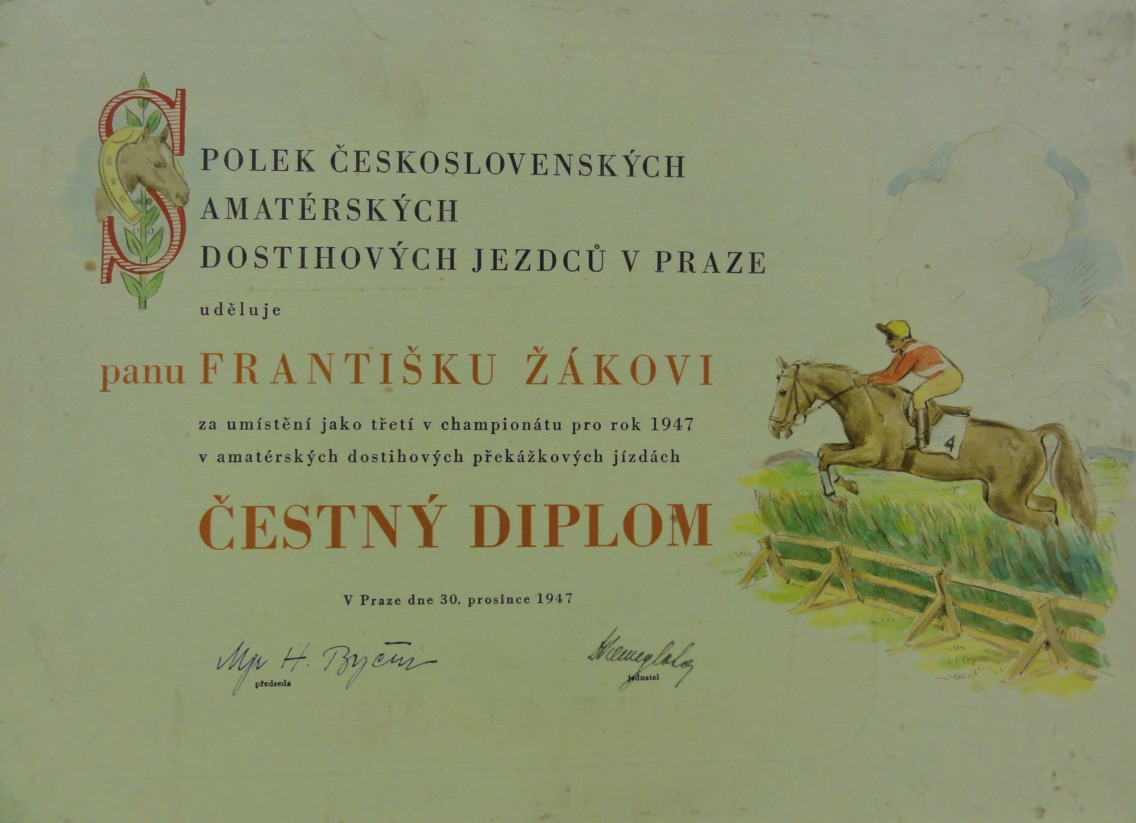 Náhledový obrázek Spolek čs. amatérských dostihových jezdců - 1