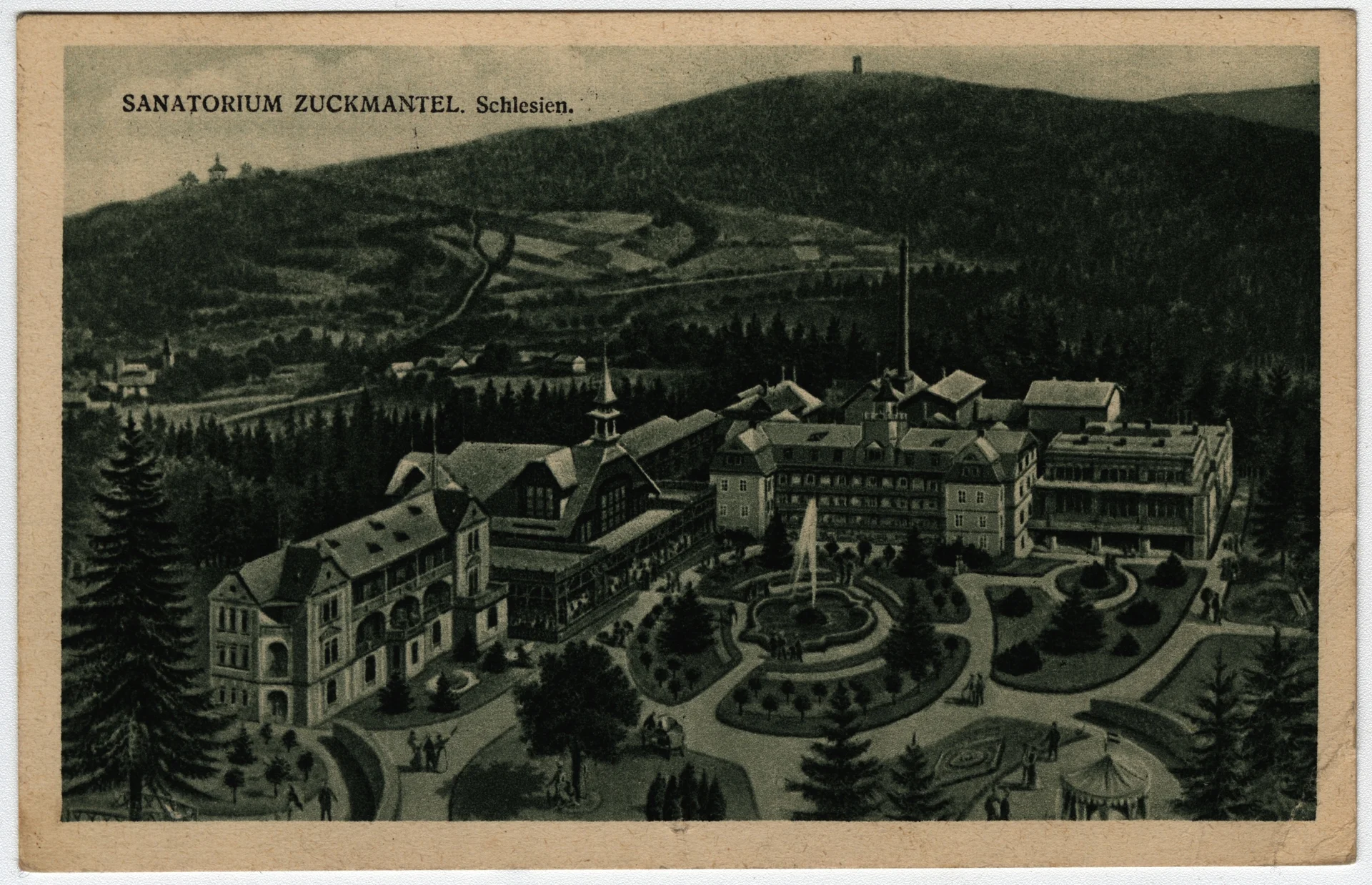 Náhledový obrázek předmětu Schweinburgovo sanatorium ve Zlatých Horách (poštovní dopisnice)