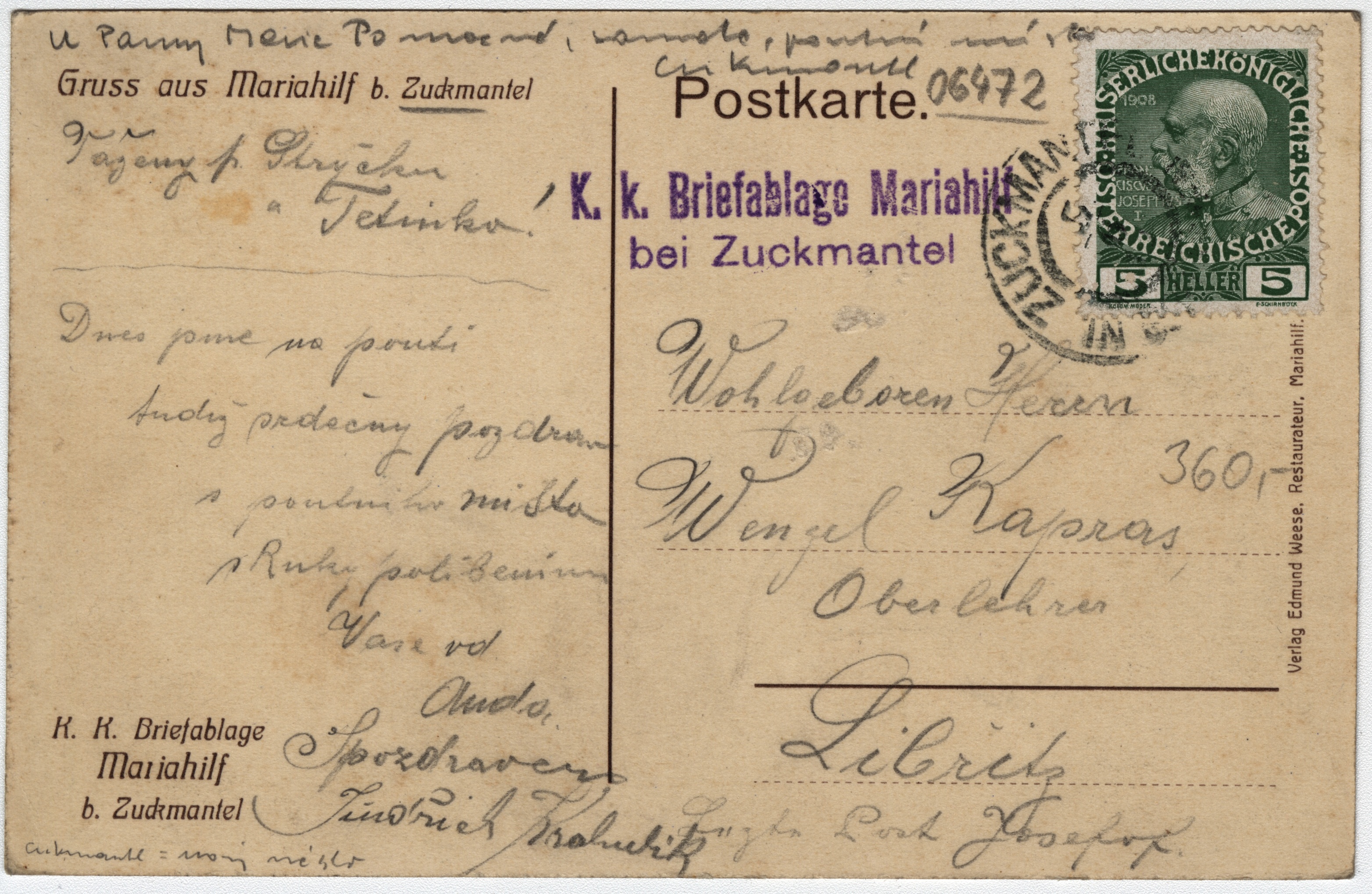 Náhledový obrázek Maria Hilf (poštovní dopisnice) - 2