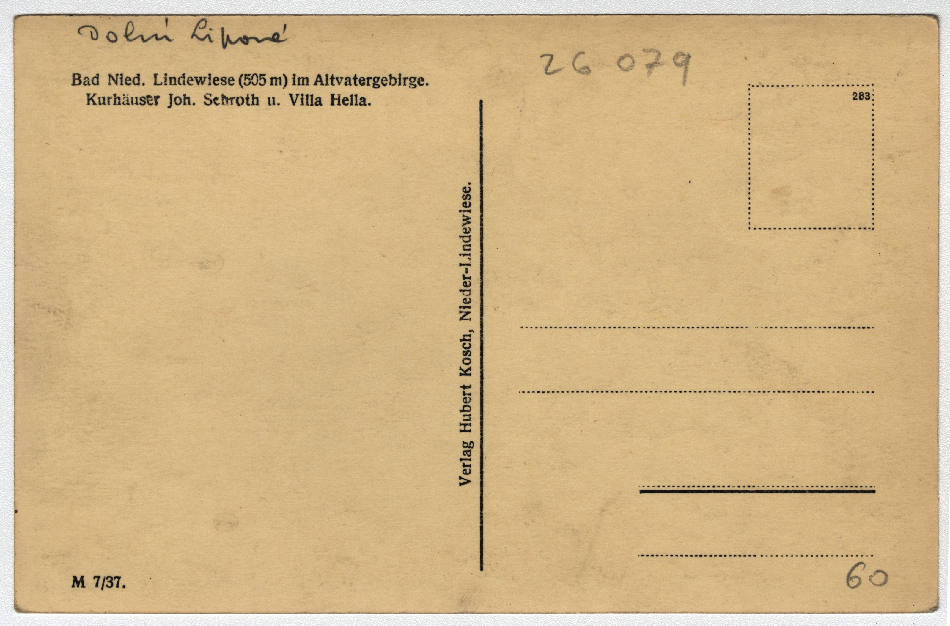 Náhledový obrázek Lázeňský dům J. Schrotha a Villa Hella (pohlednice) - 2