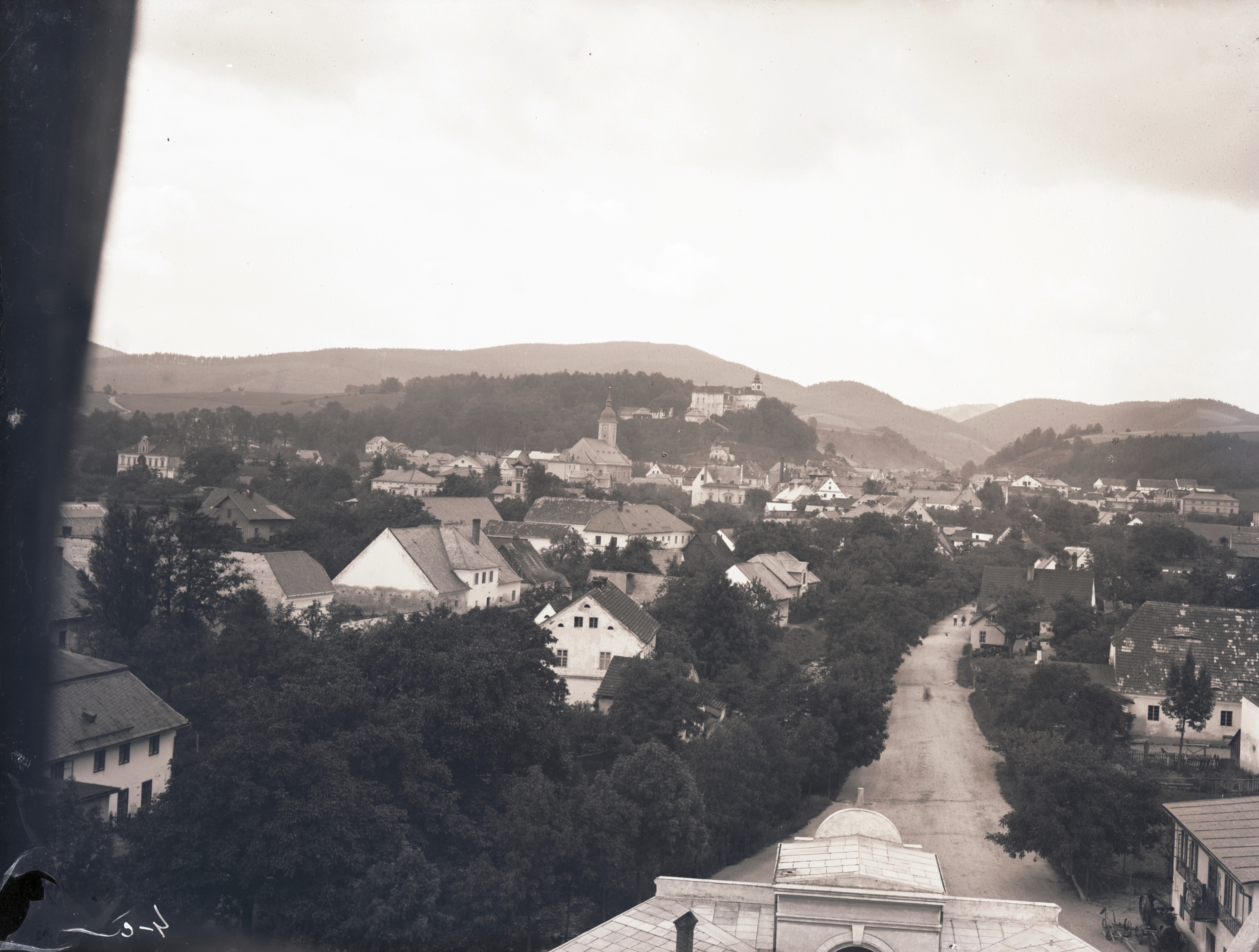 Náhledový obrázek Pohled na město Javorník (skleněný negativ) - 1