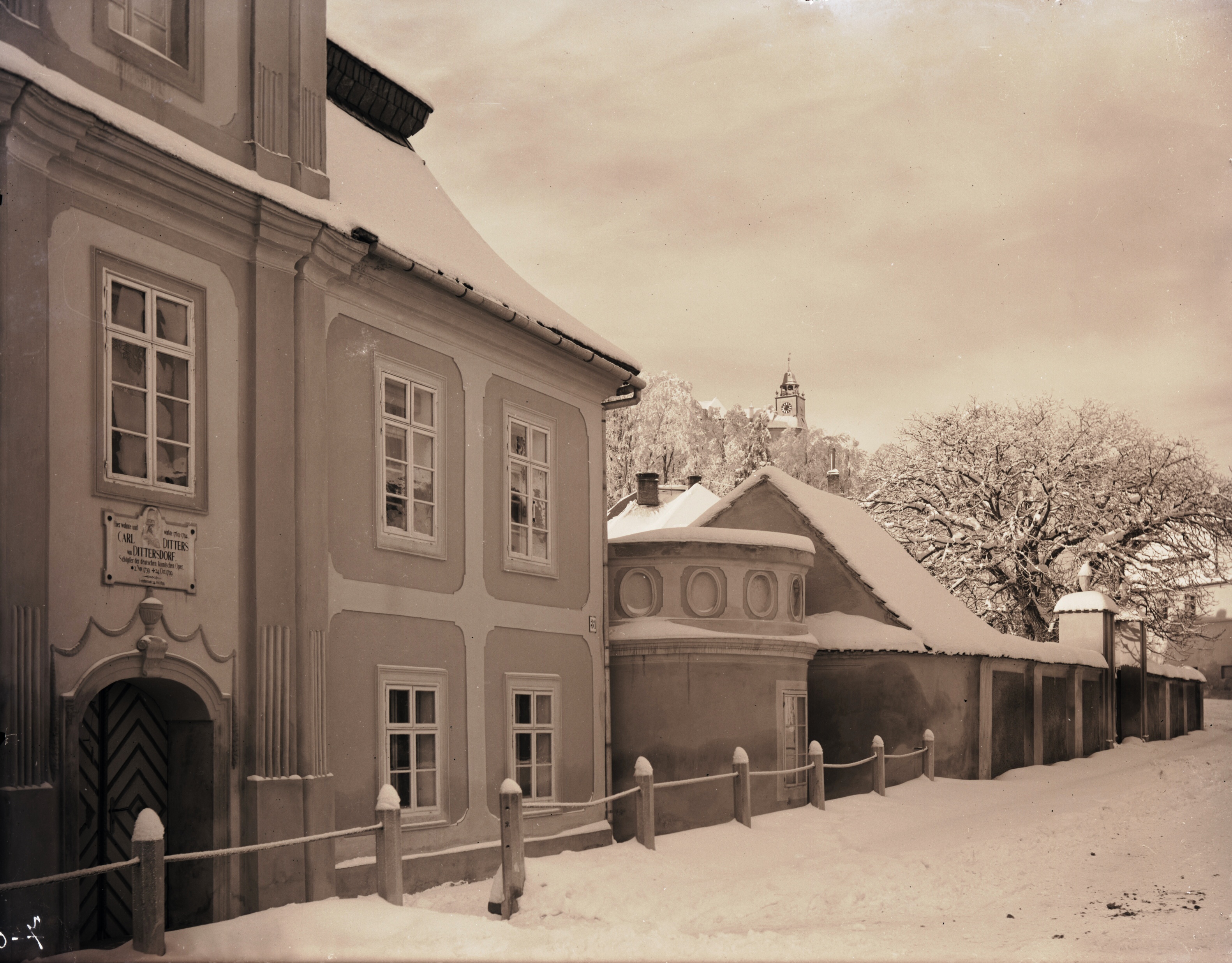 Náhledový obrázek Dittersův dům v Javorníku (skleněný negativ) - 1