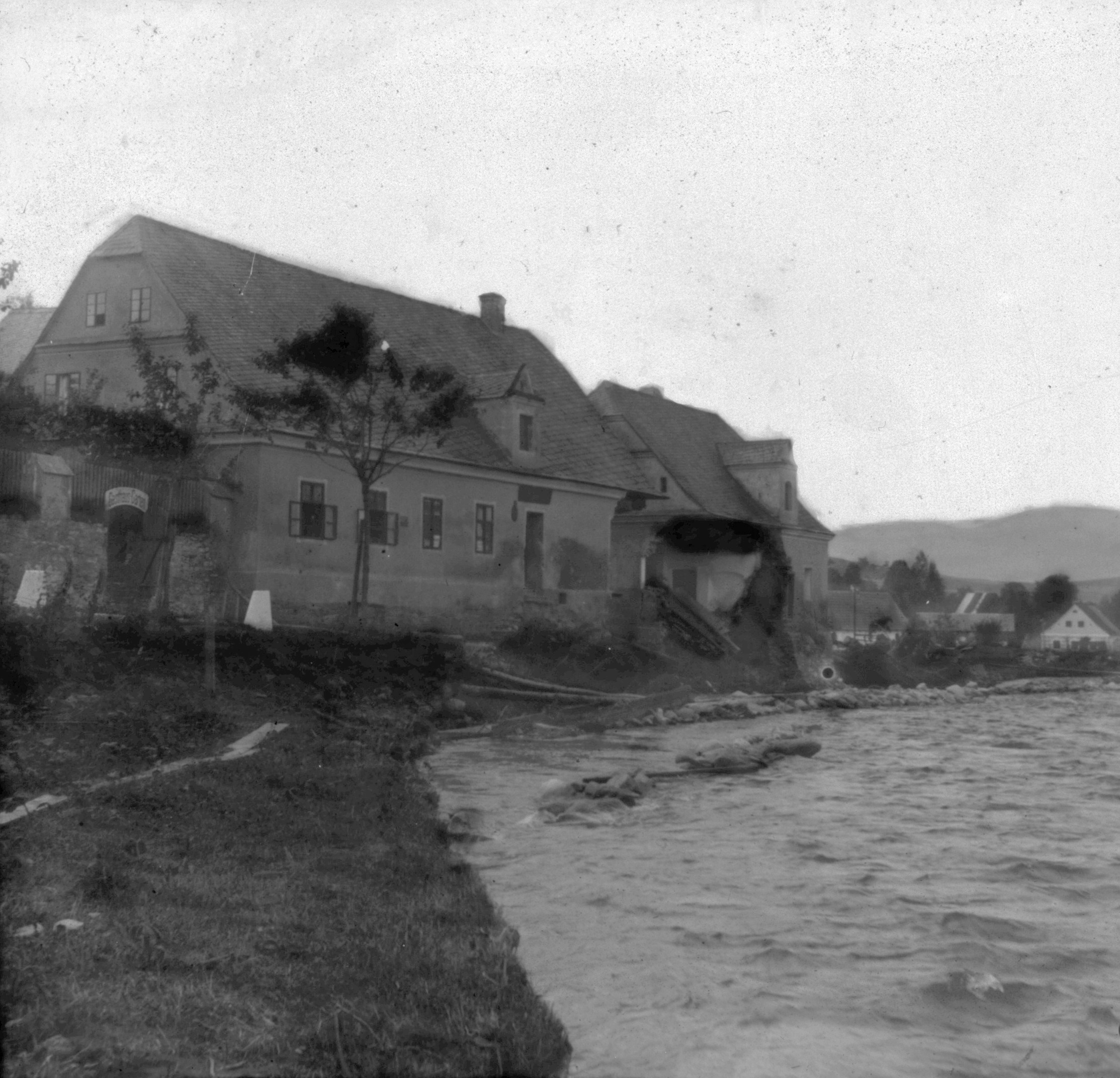 Náhledový obrázek Povodeň r. 1903: Adolfovice (skleněný stereodiapozitiv) - 1