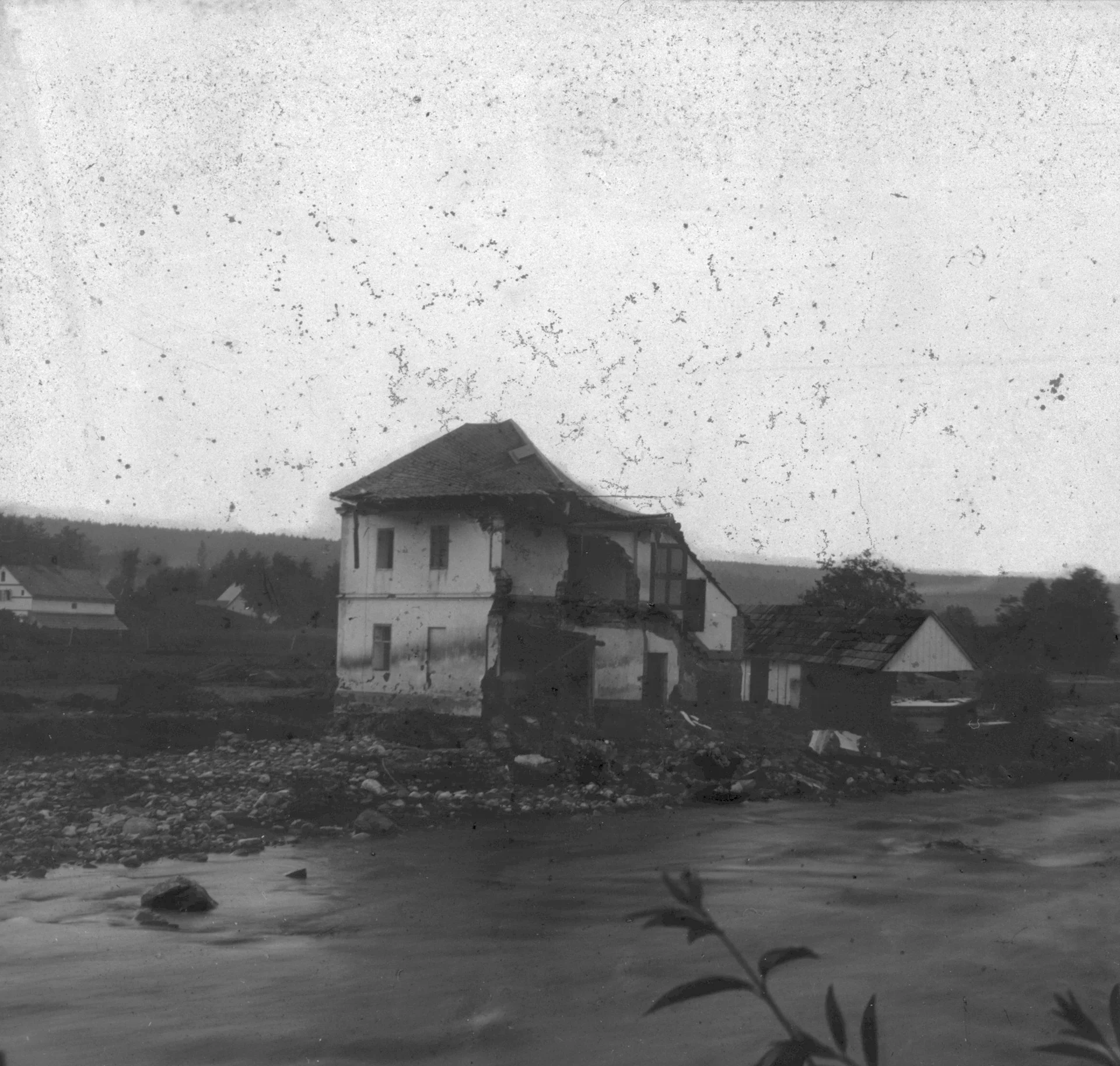 Náhledový obrázek předmětu Povodeň r. 1903: Jesenicko (skleněný stereodiapozitiv)