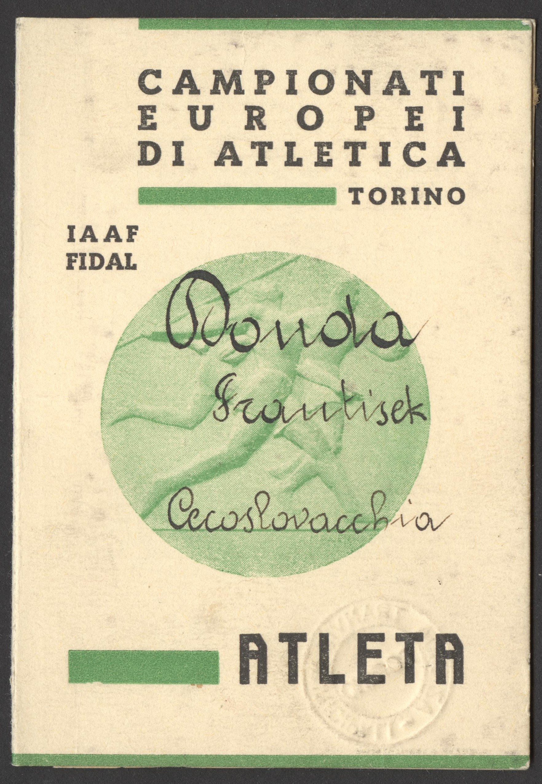 Náhledový obrázek Mistrovství Evropy v atletice. Turín 1934 - 1