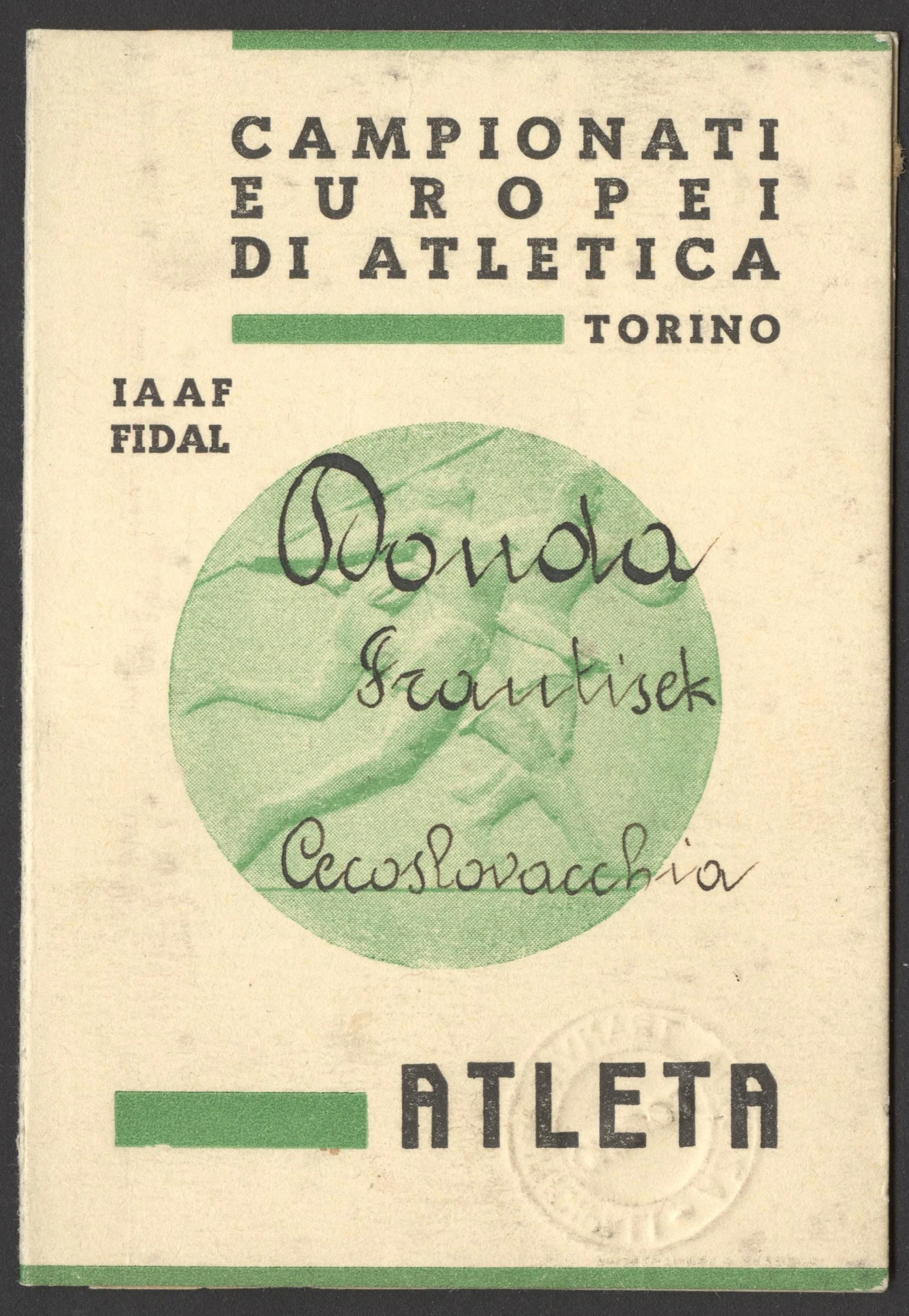 Náhledový obrázek předmětu Mistrovství Evropy v atletice. Turín 1934