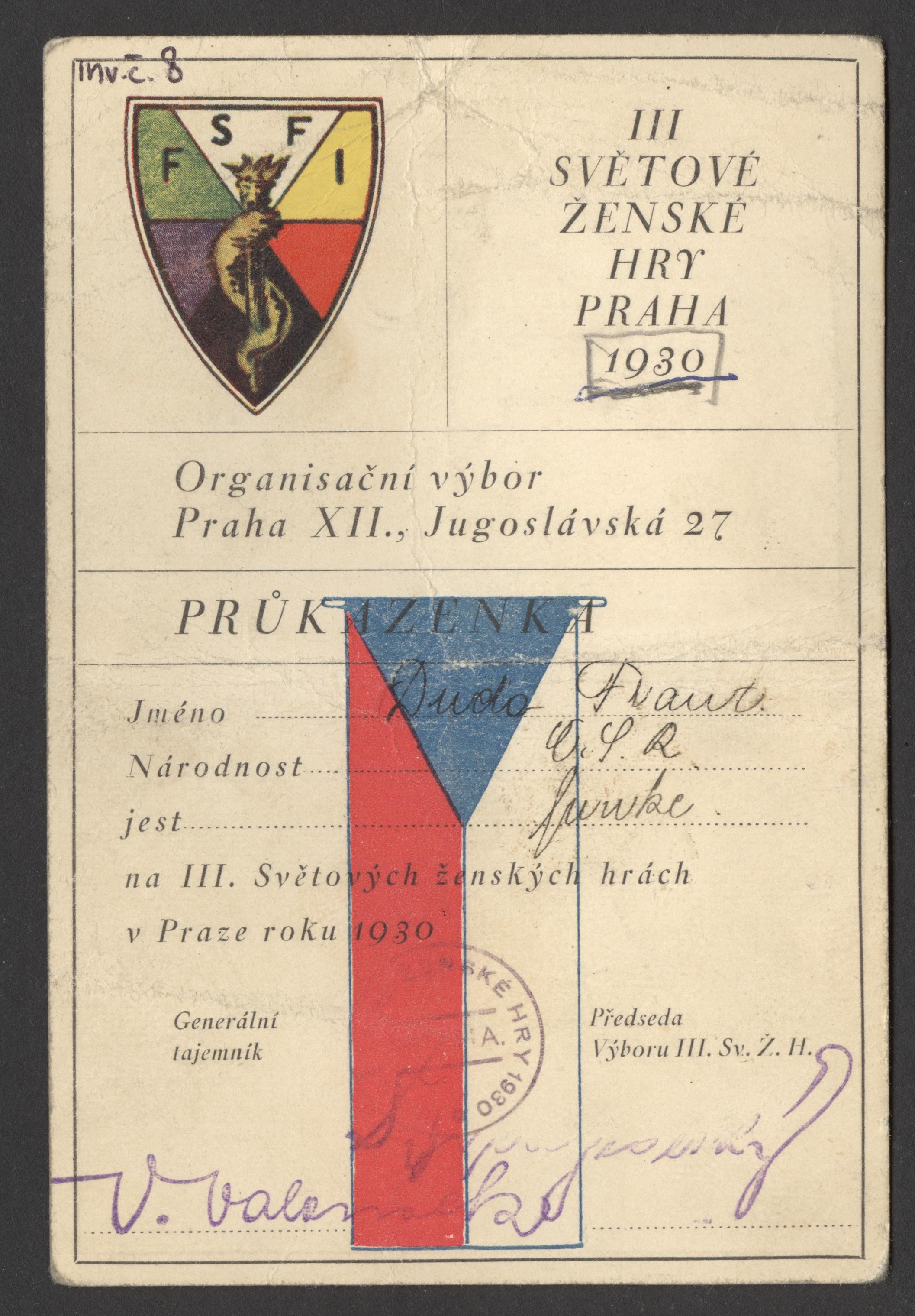 Náhledový obrázek III. Ženské světové hry. Praha 1930 - 1