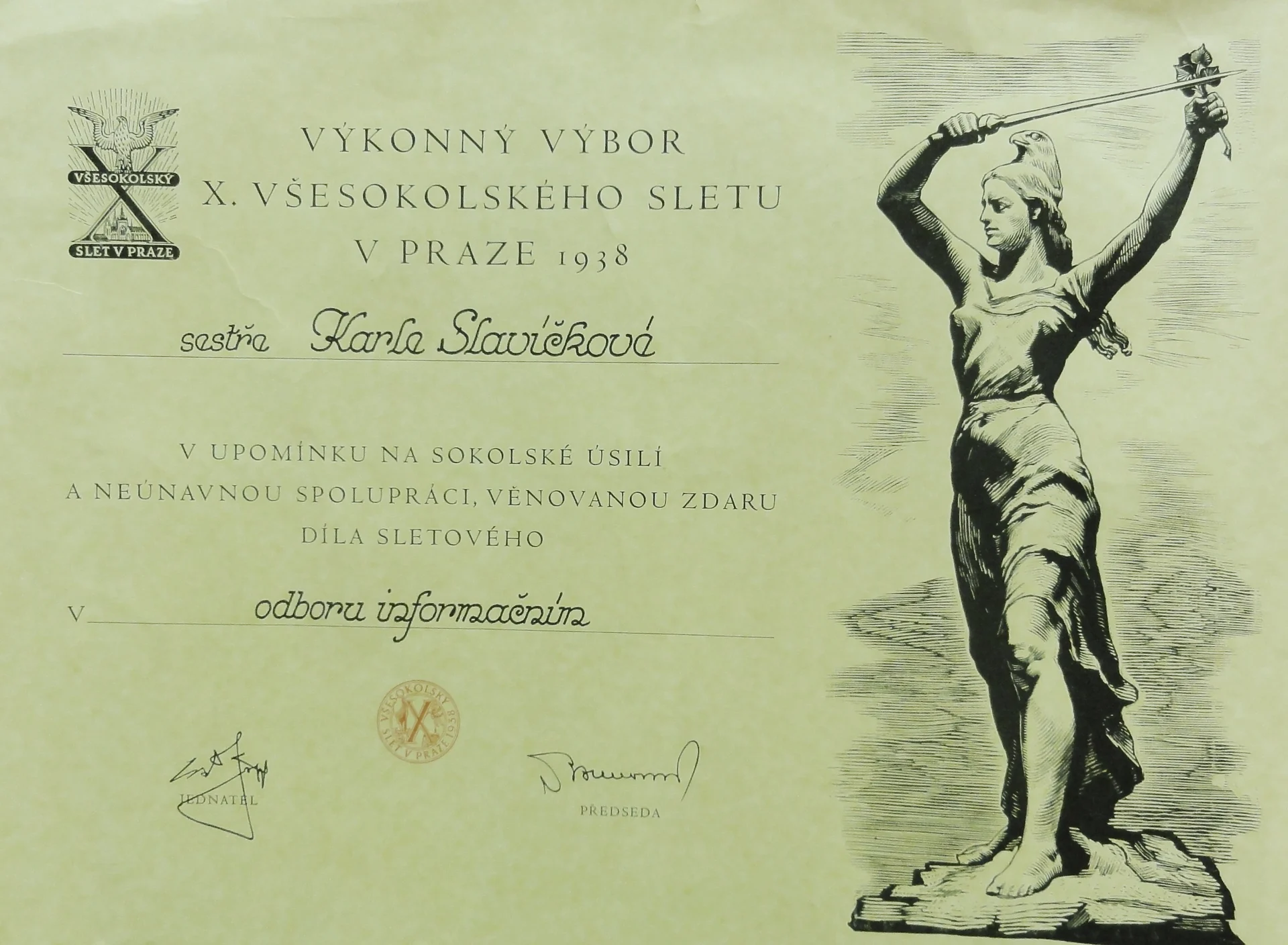 Náhledový obrázek předmětu Výkonný výbor X. všesokolského sletu v upomínku