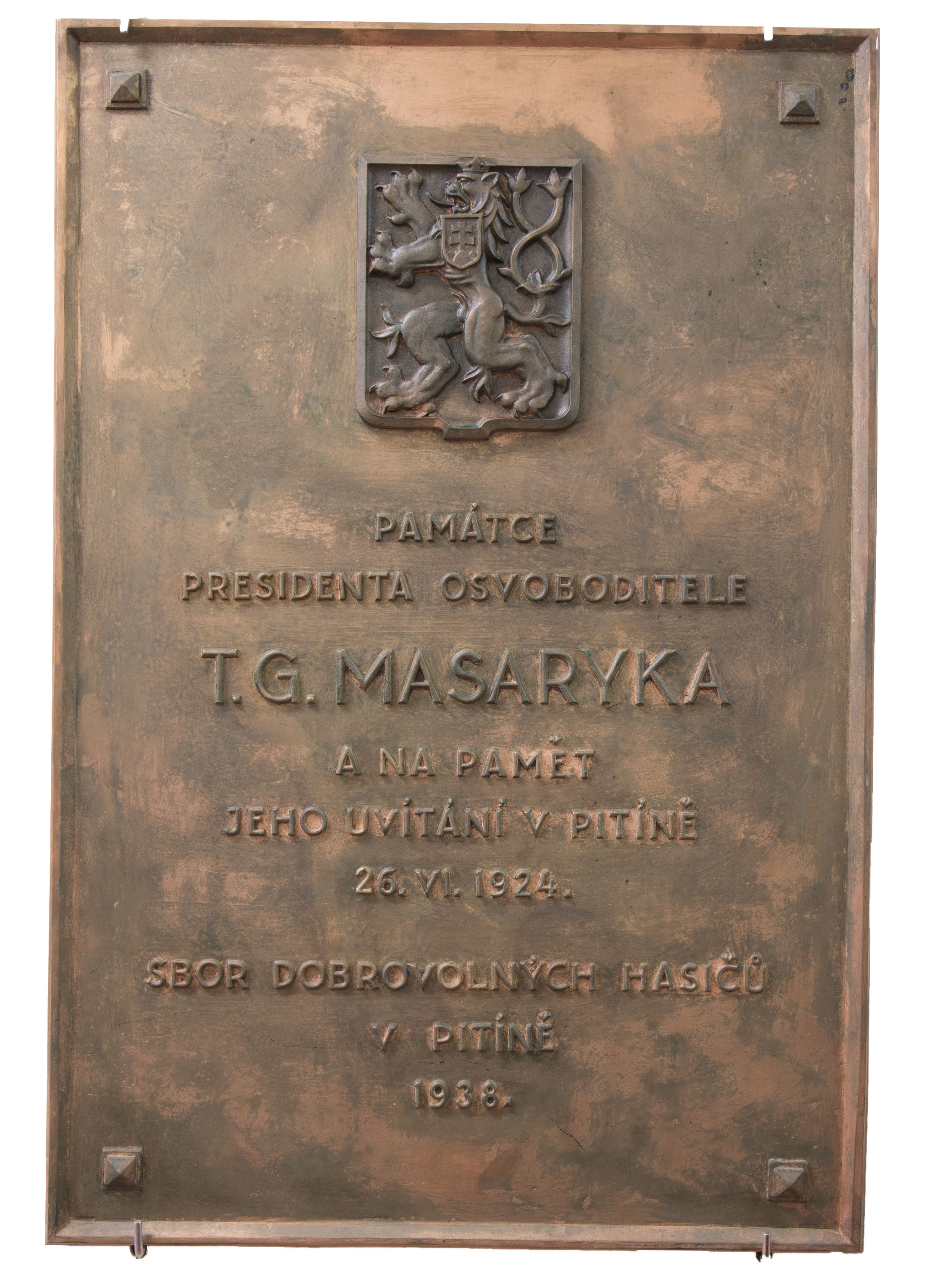 Náhledový obrázek Pamětní bronzová deska - T. G. Masaryk - 1