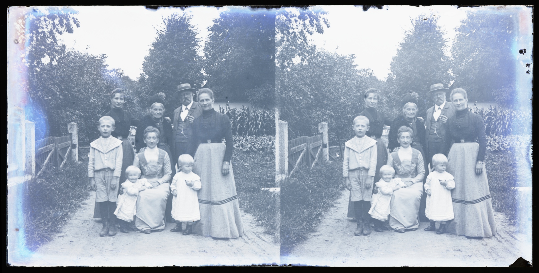 Náhledový obrázek Návštěva z Brna, Supíkovice, srpen 1901 (skleněný stereonegativ) - 2