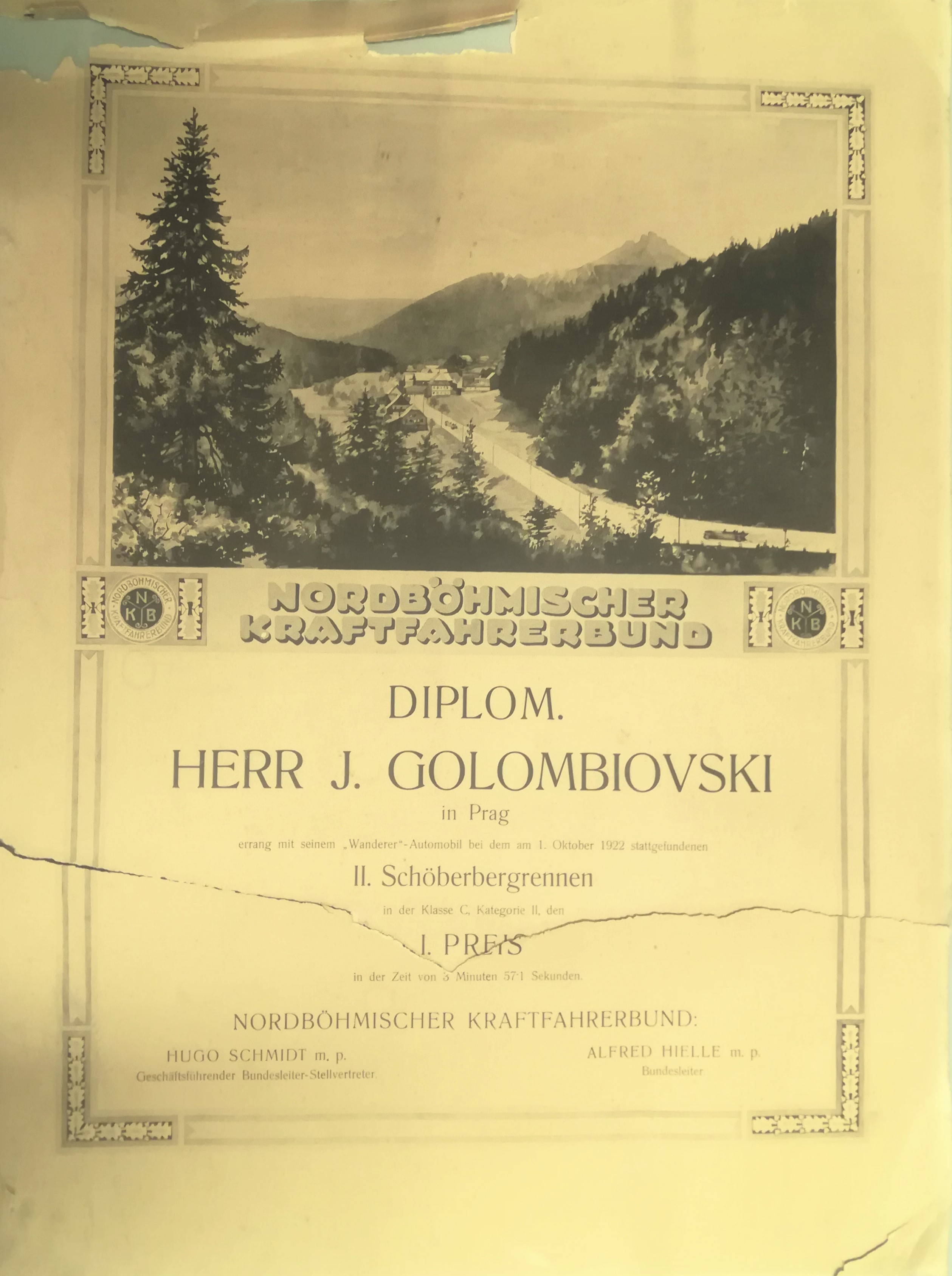 Náhledový obrázek Nordbömischer Kraft Fahrer Bund. II. Schöberbergrennen - 1
