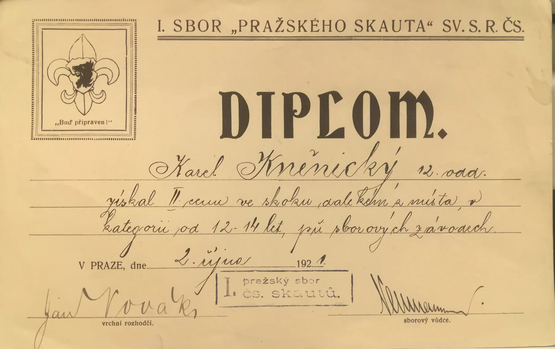 Náhledový obrázek předmětu První sbor pražského skauta.