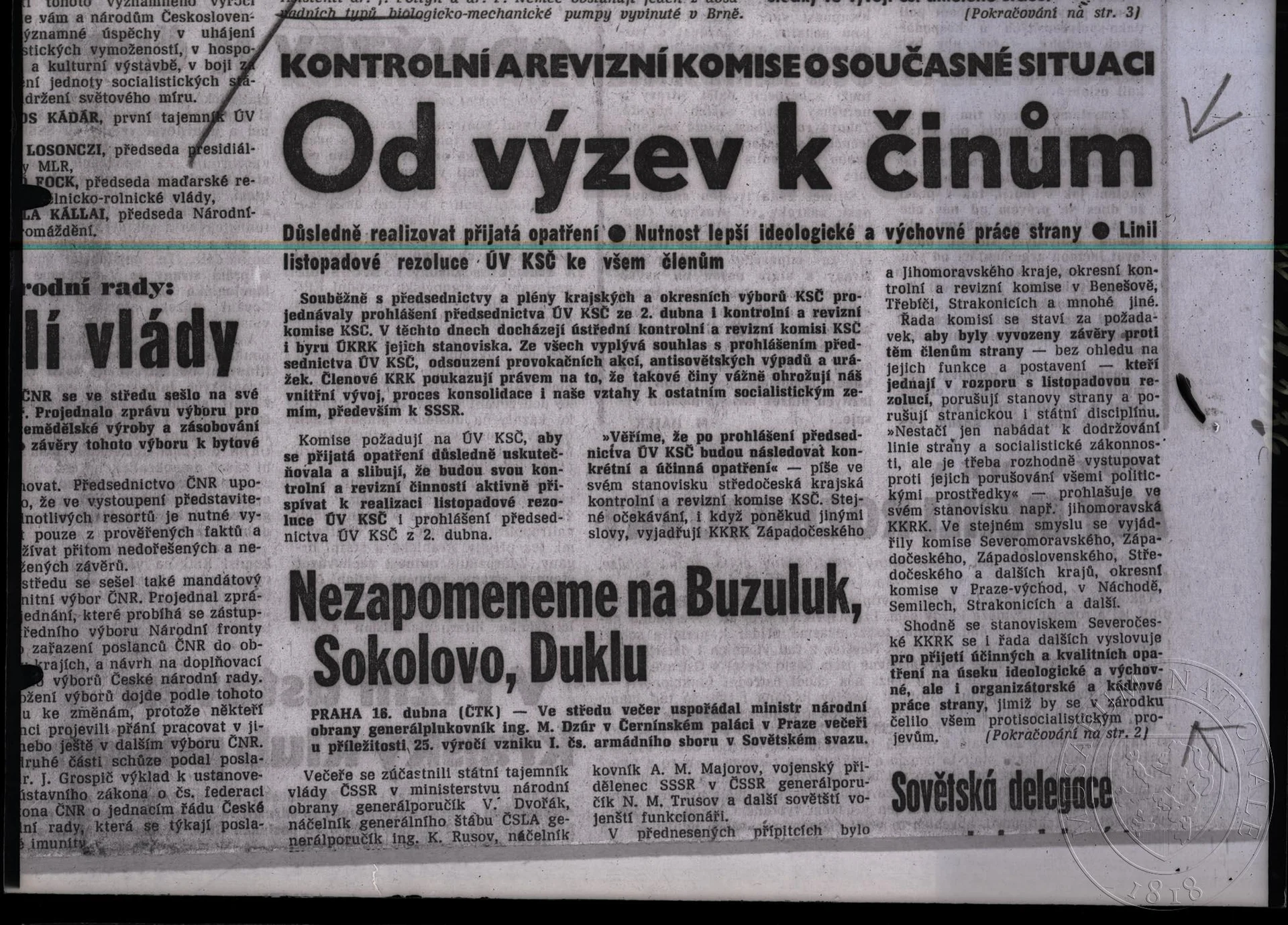 Náhledový obrázek předmětu Článek Od výzev k činům.