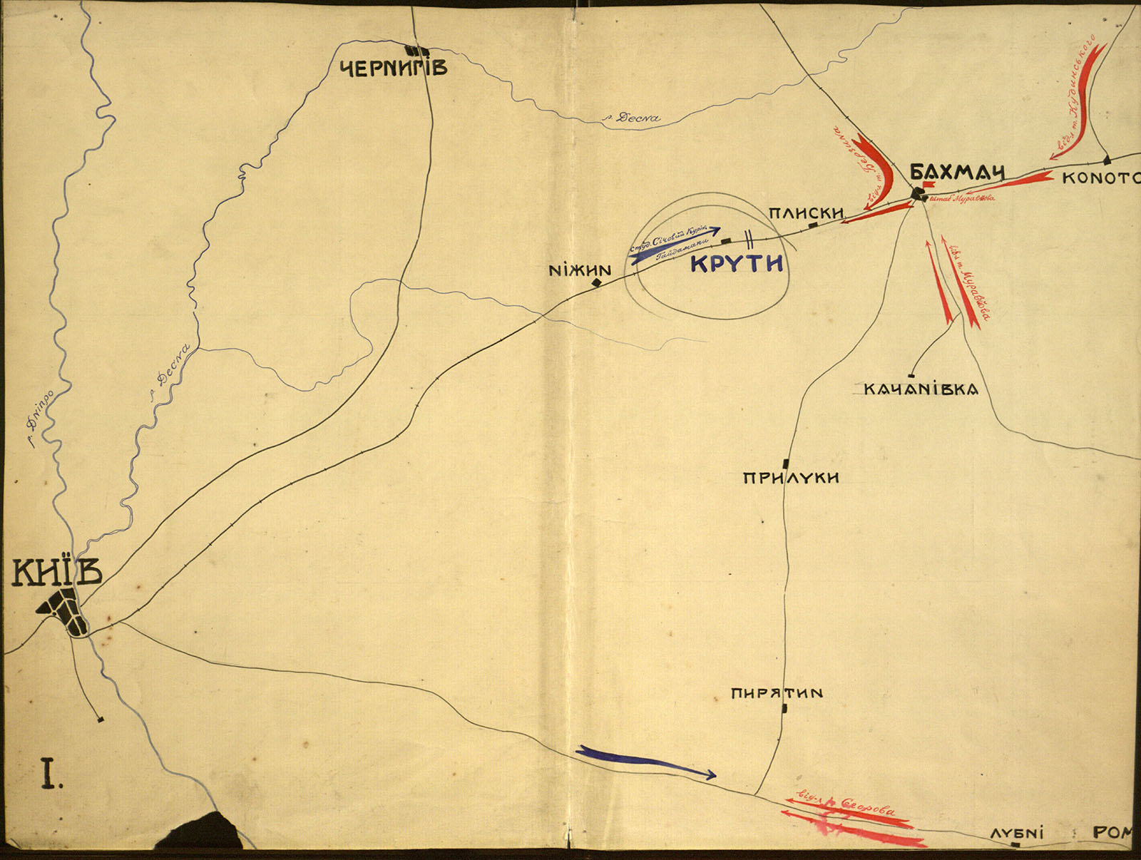 Náhledový obrázek Mapa boje u Krut - 1