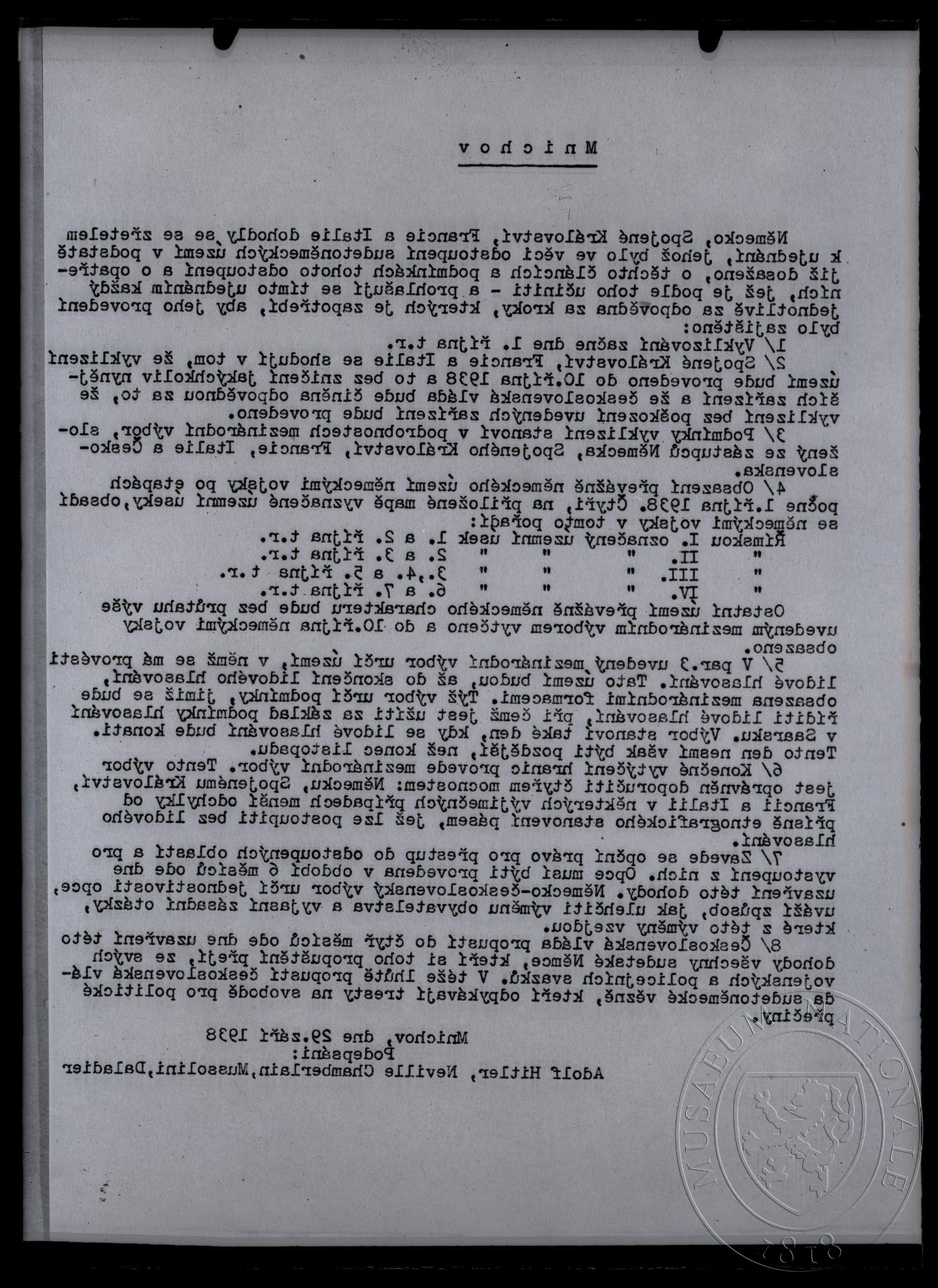 Náhledový obrázek Text, Masaryk Chamberlainovi - 1