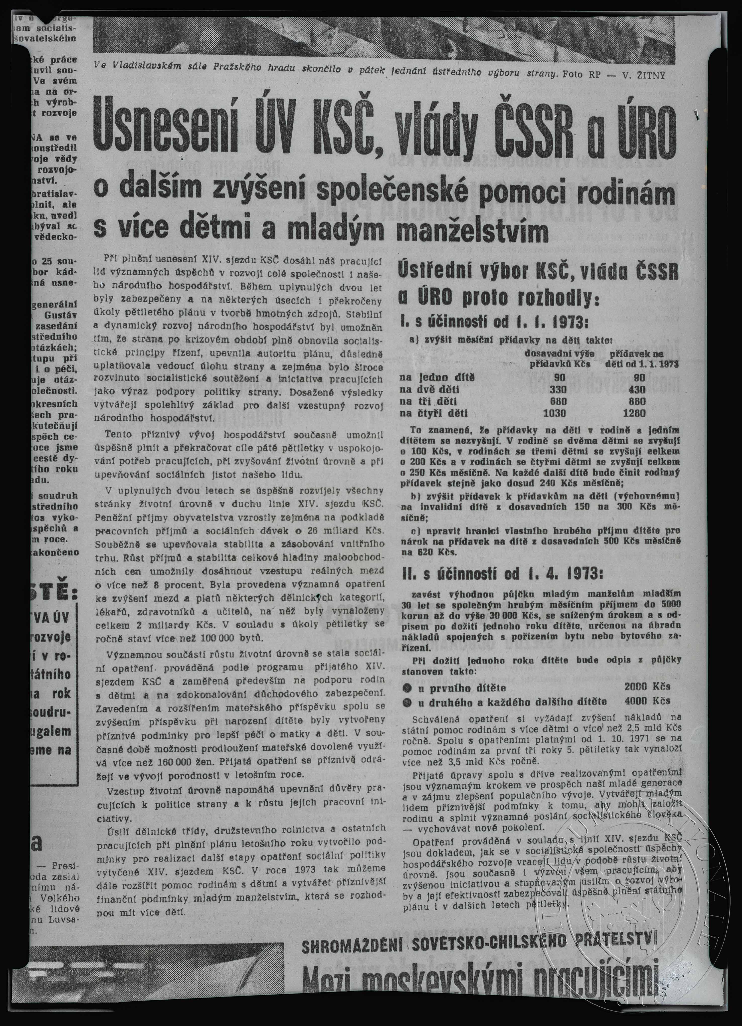 Náhledový obrázek Článek – Usnesení ÚV KSČ, vlády ČSSR a ÚRO - 1