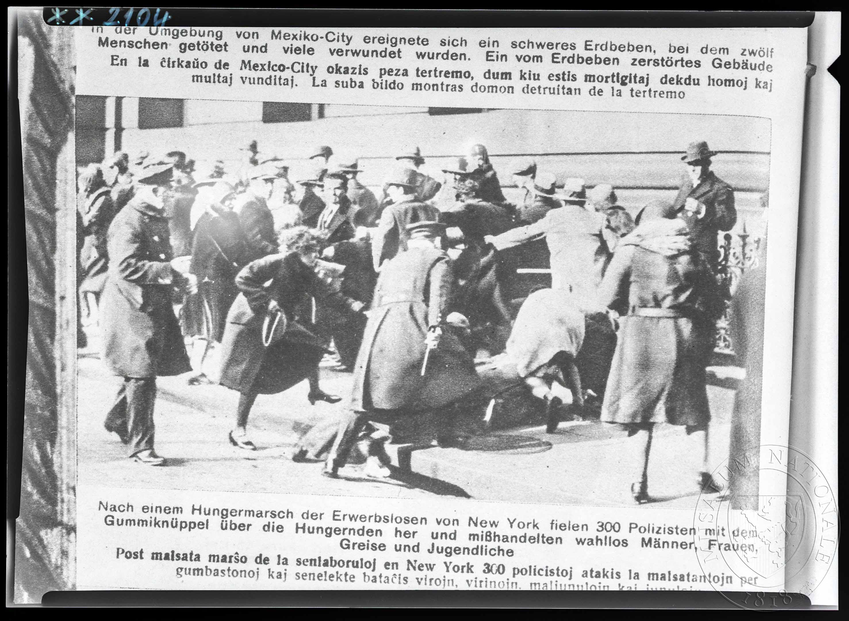 Náhledový obrázek Fotografie, zásahy policie po pochodu hladu v USA - 1