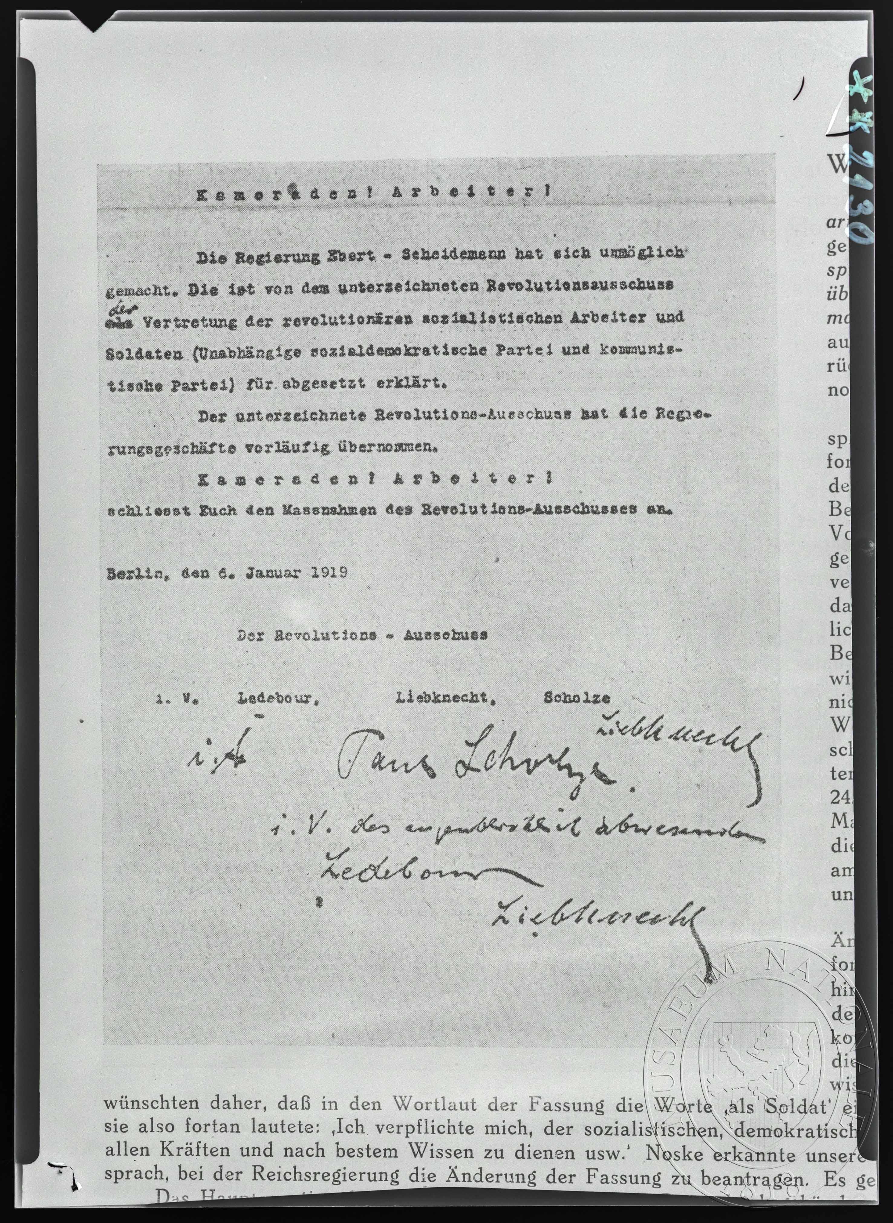 Náhledový obrázek Dopis pracujícím, Revoluční výbor - 1