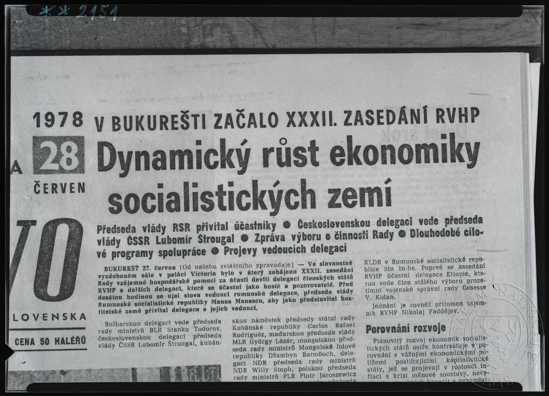 Obrázek Článek, Dynamický růst ekonomiky socialistických zemí