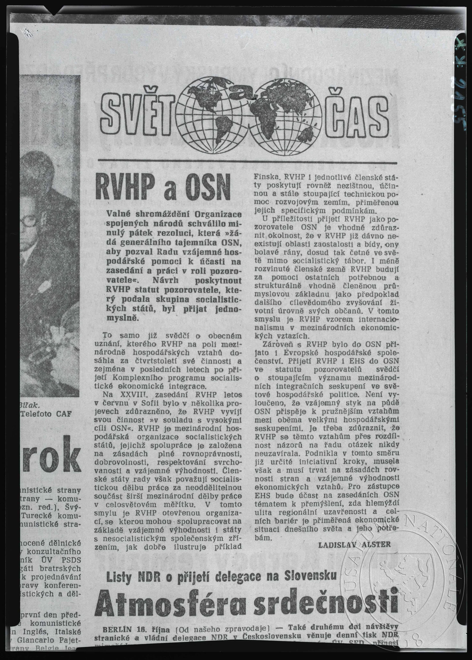 Obrázek Článek, RVHP a OSN