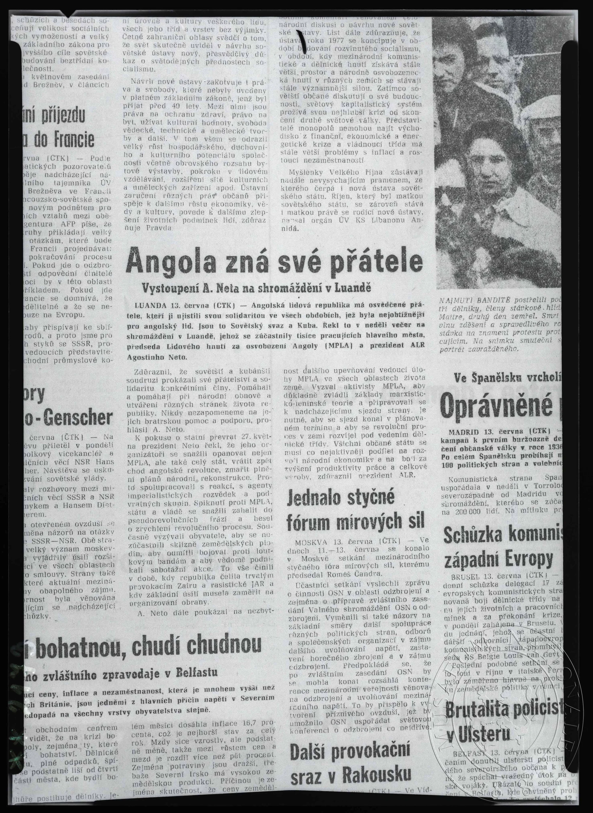 Obrázek Článek, Angola zná své přátele