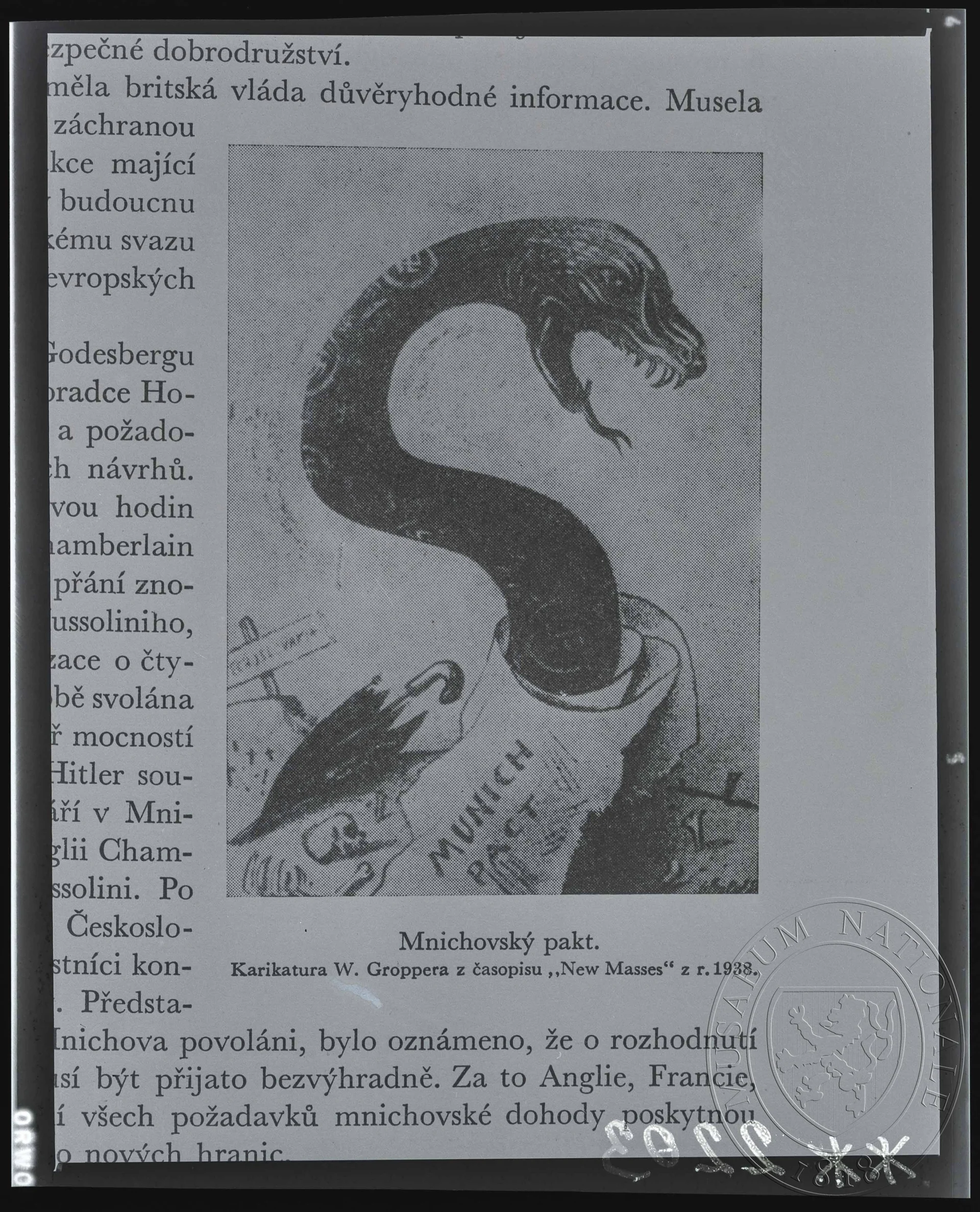 Obrázek Karikatura, Mnichovský pakt