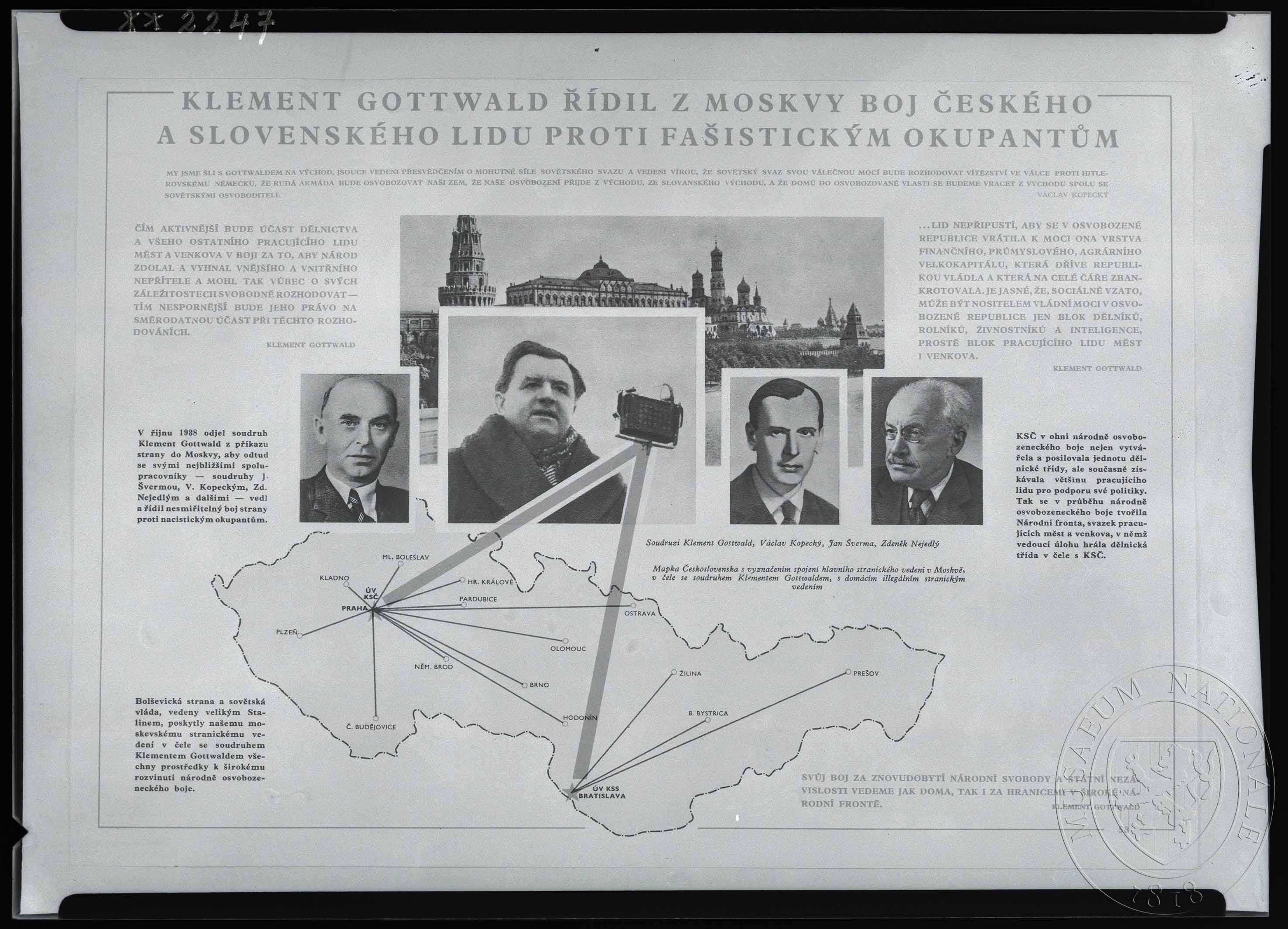 Náhledový obrázek Tisk, Klement Gottwald řídil z Moskvy boj českého a slovenského lidu proti fašistickým okupantům - 1