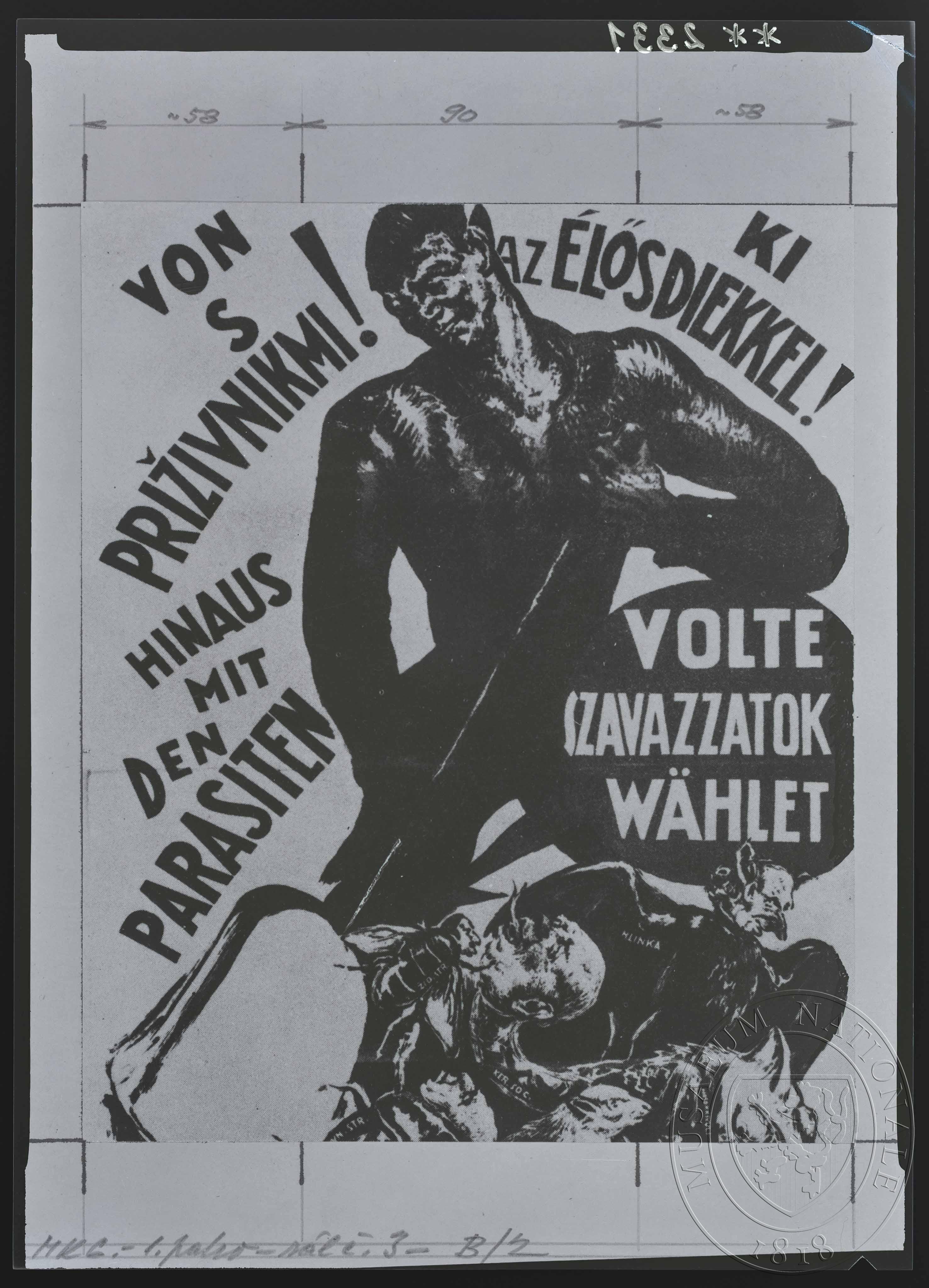 Náhledový obrázek Plakát, Von priživnikmi - 1