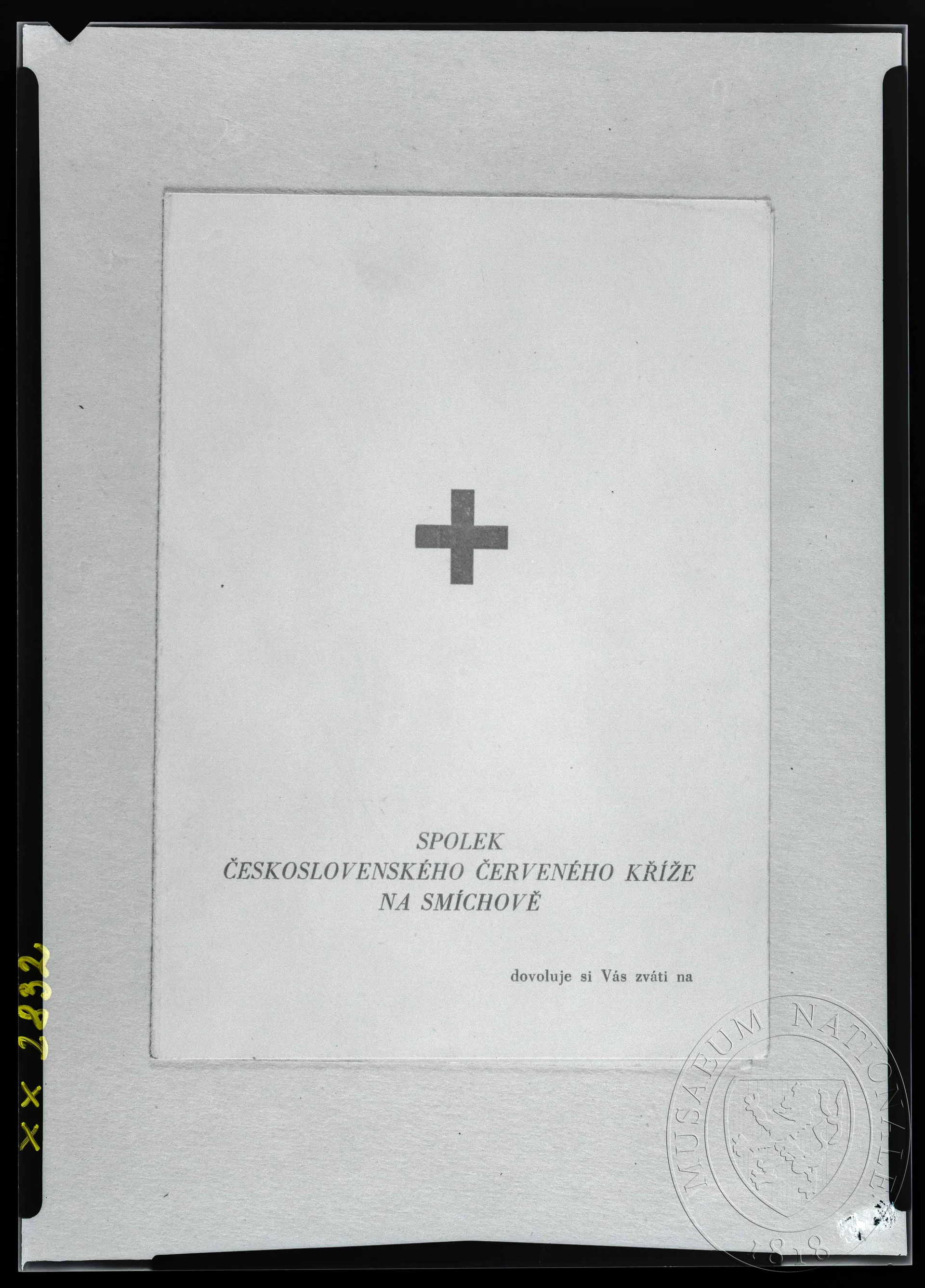 Obrázek Pozvánka, Spolek československého červeného kříže