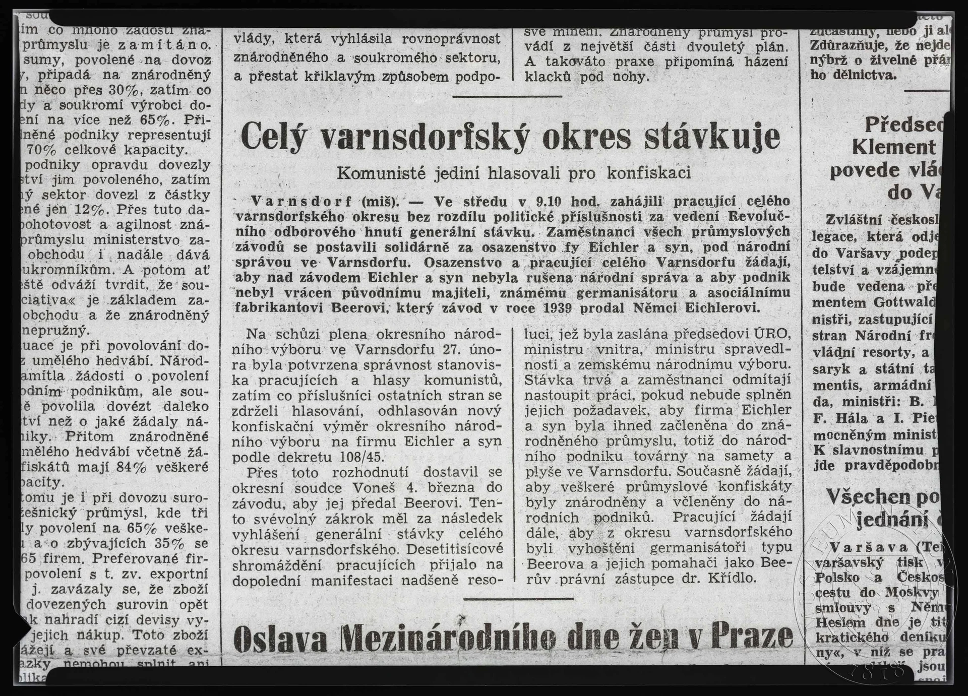 Obrázek Článek, Celý varnsdorfský okres stávkuje