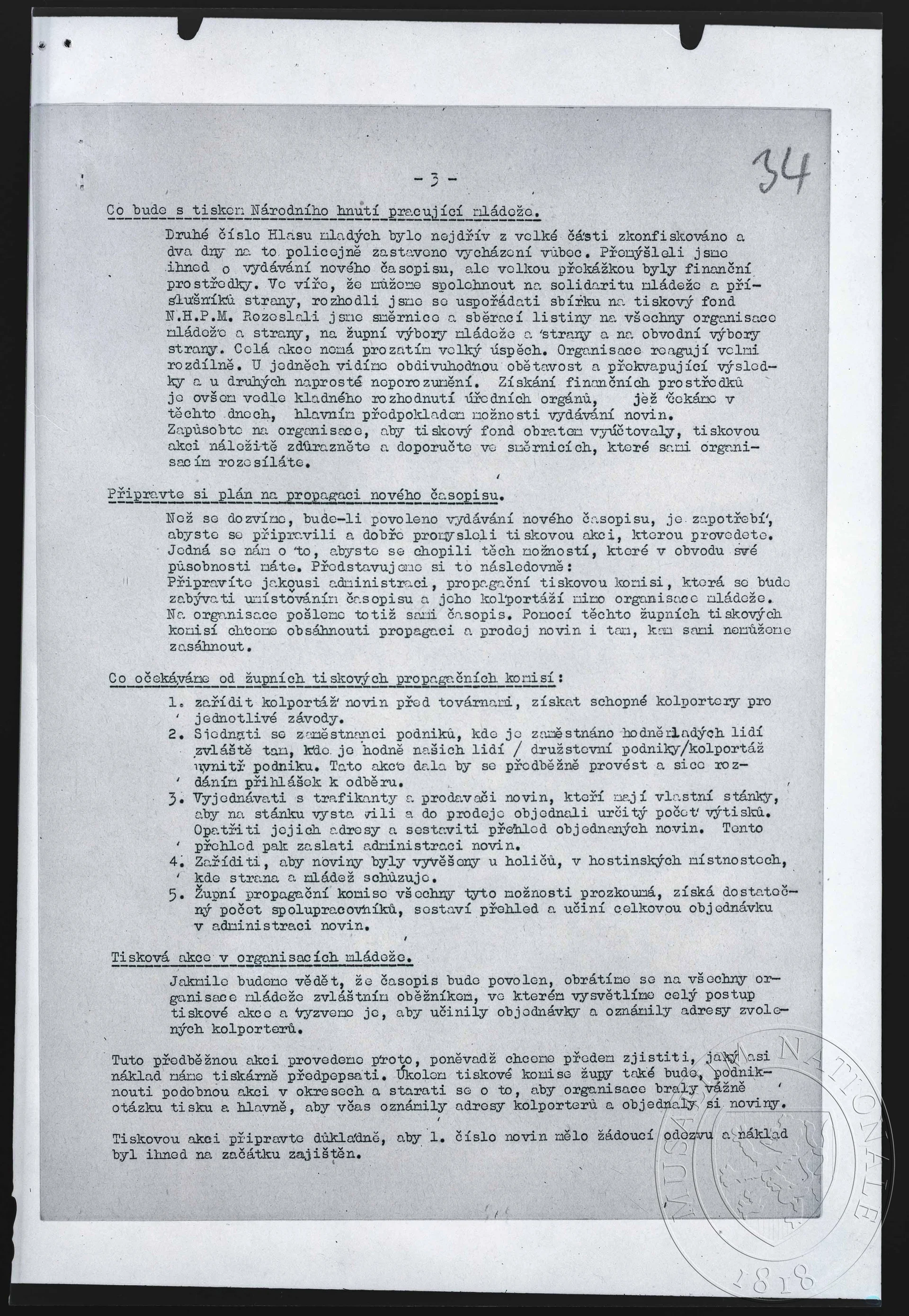 Obrázek Zpráva o dosavadní činnosti Národního hnutí pracující mládeže