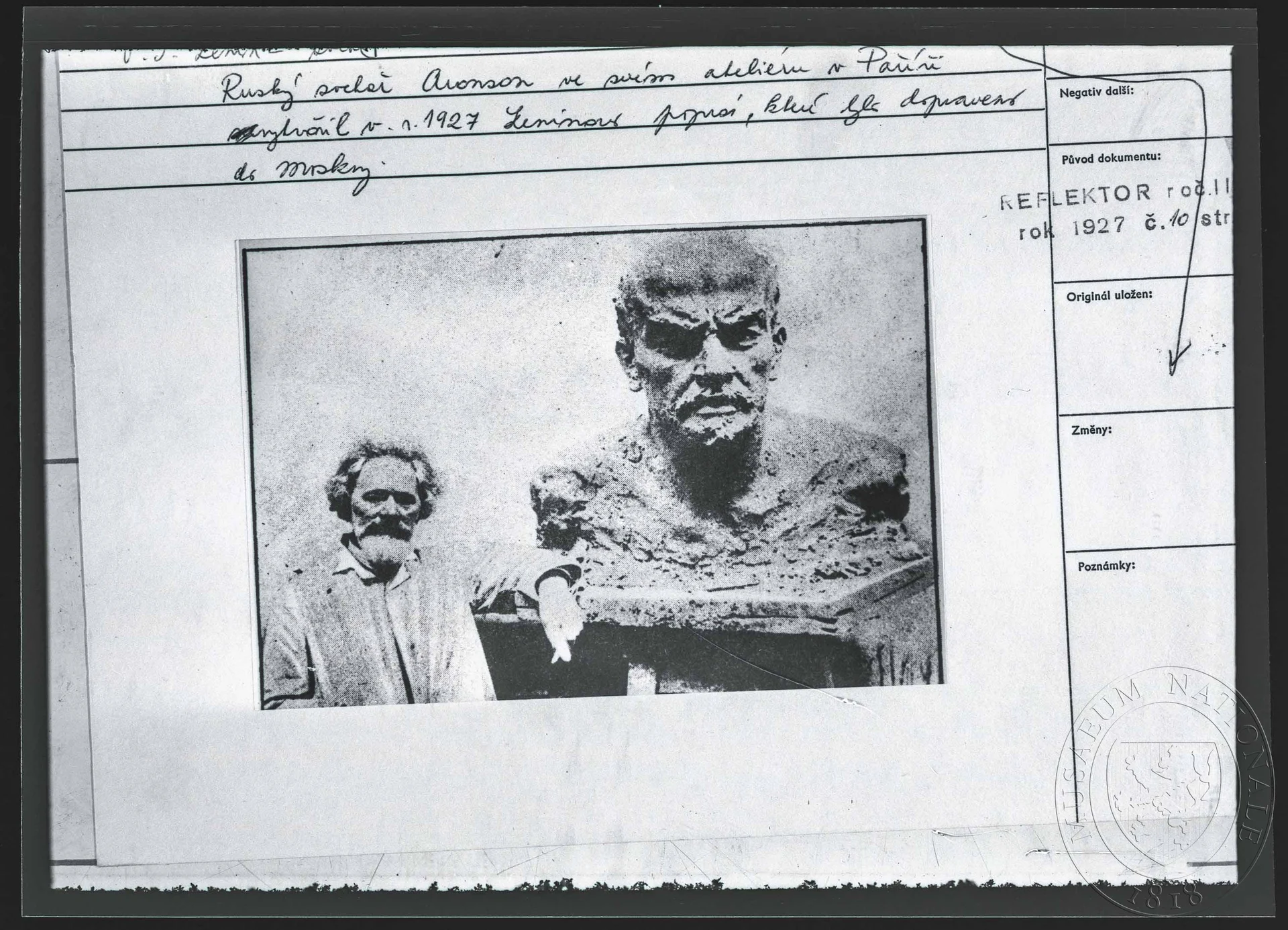 Obrázek Fotografie, ruský sochař Aronson